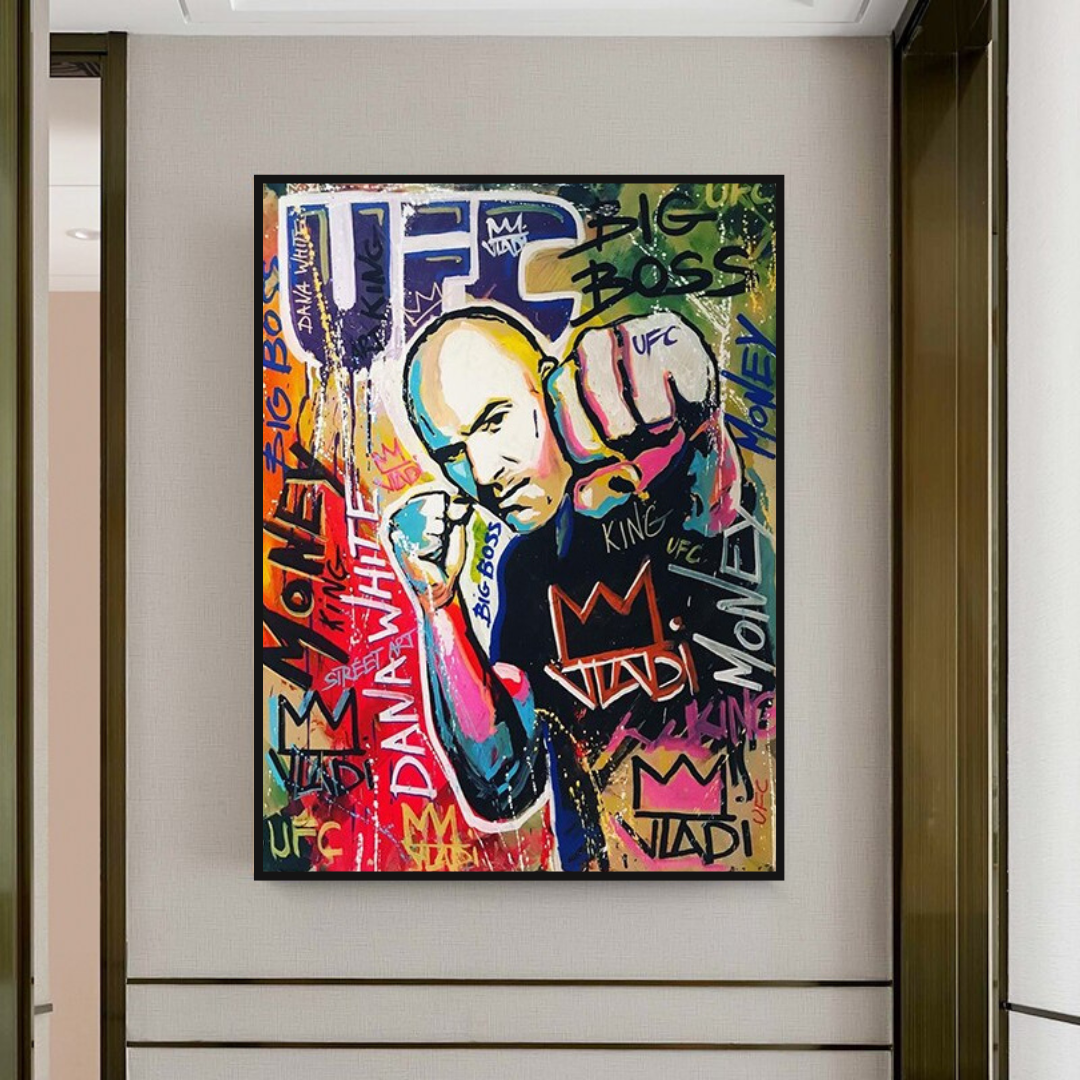 UFC Fighter Boxing Canvas Wall Art - Sports Decor for Man Cave, Gym, Office & Home