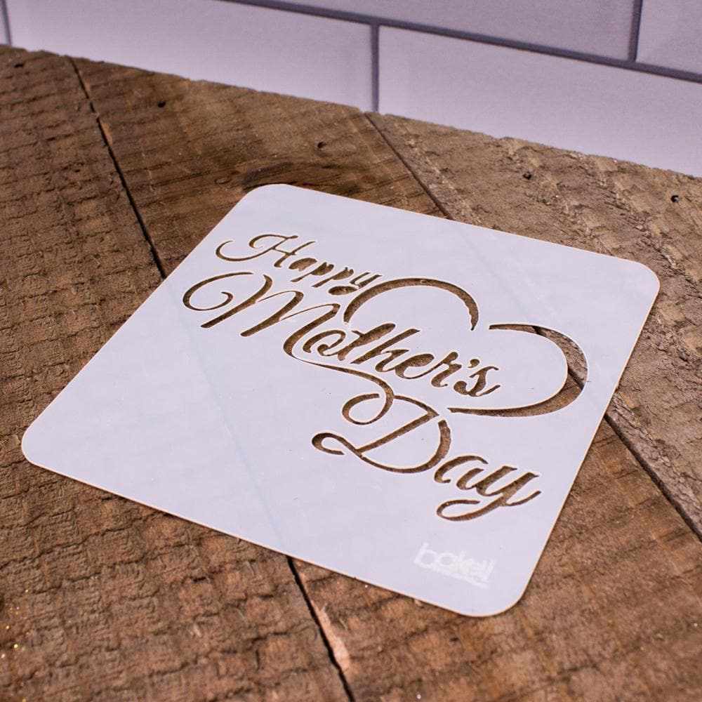Bakell® 3x3 Inch Happy Mother's Day Text Stencil - Perfect for DIY Greeting Cards, Scrapbooking, and Home Decor Projects