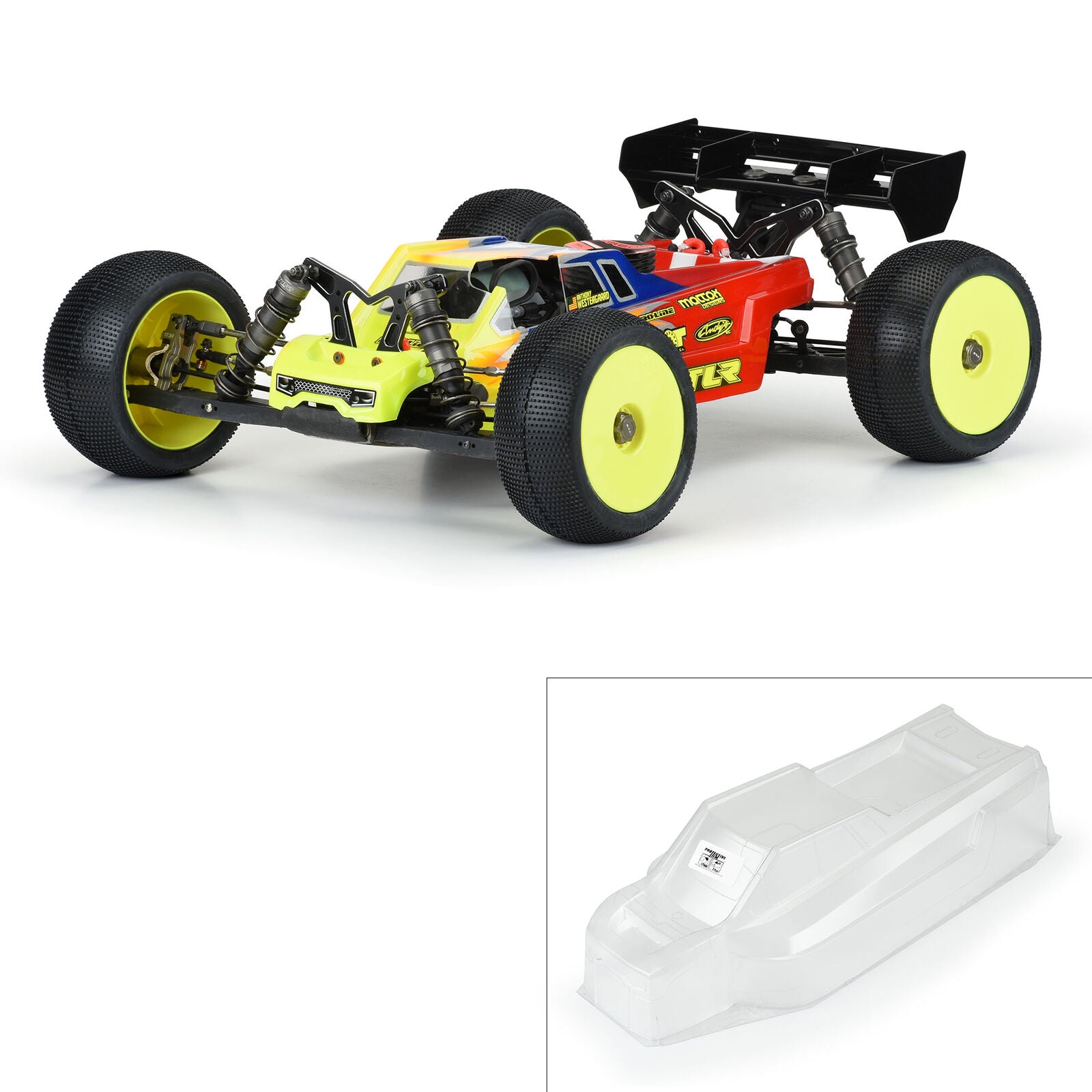 8IGHT XT Axis T Bruggy 1/8 Scale Clear RC Car Body - High Performance Replacement Part for Off-Road Racing & Bashing (Fits Traxxas, Losi & More)
