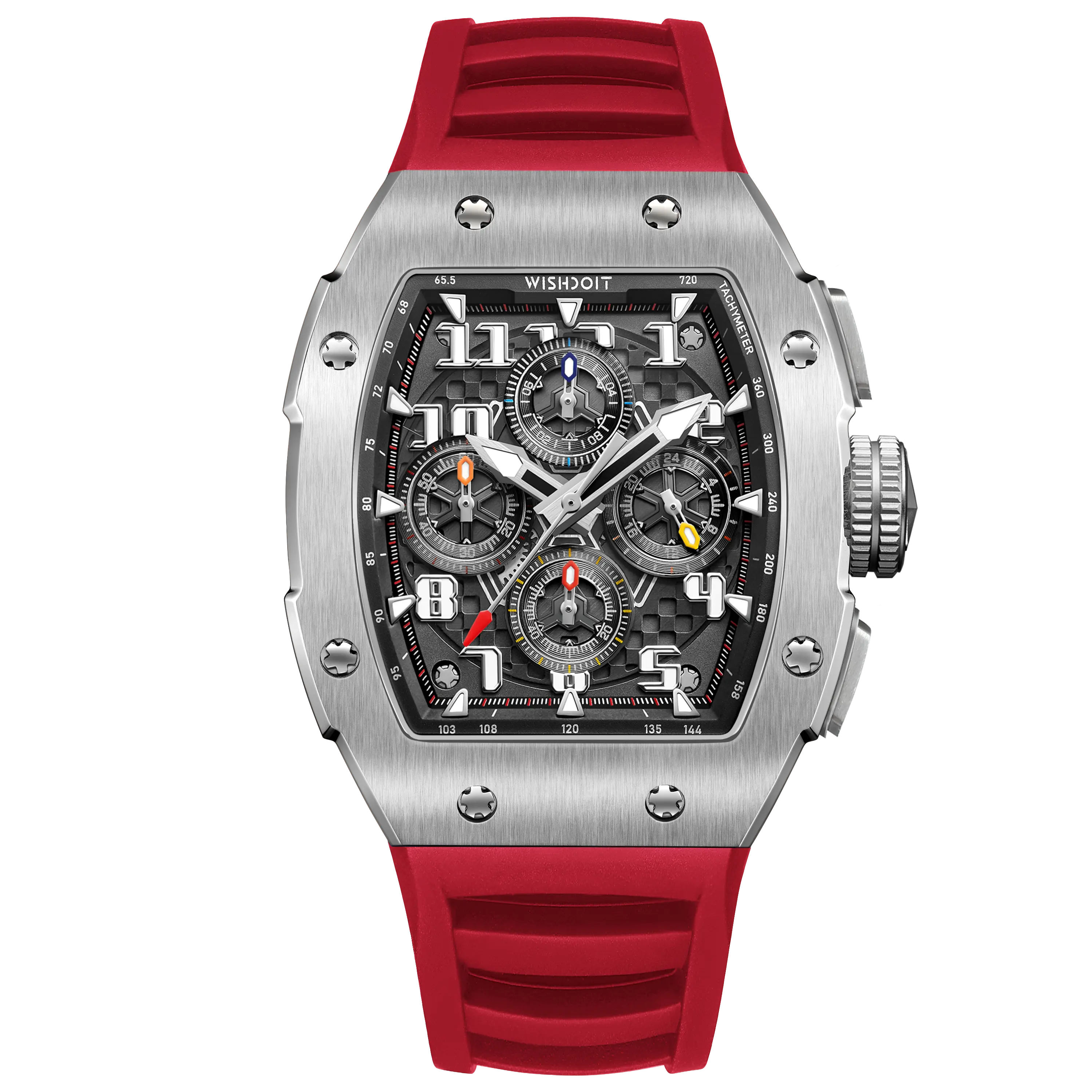 Silvery Watch-Red Strap