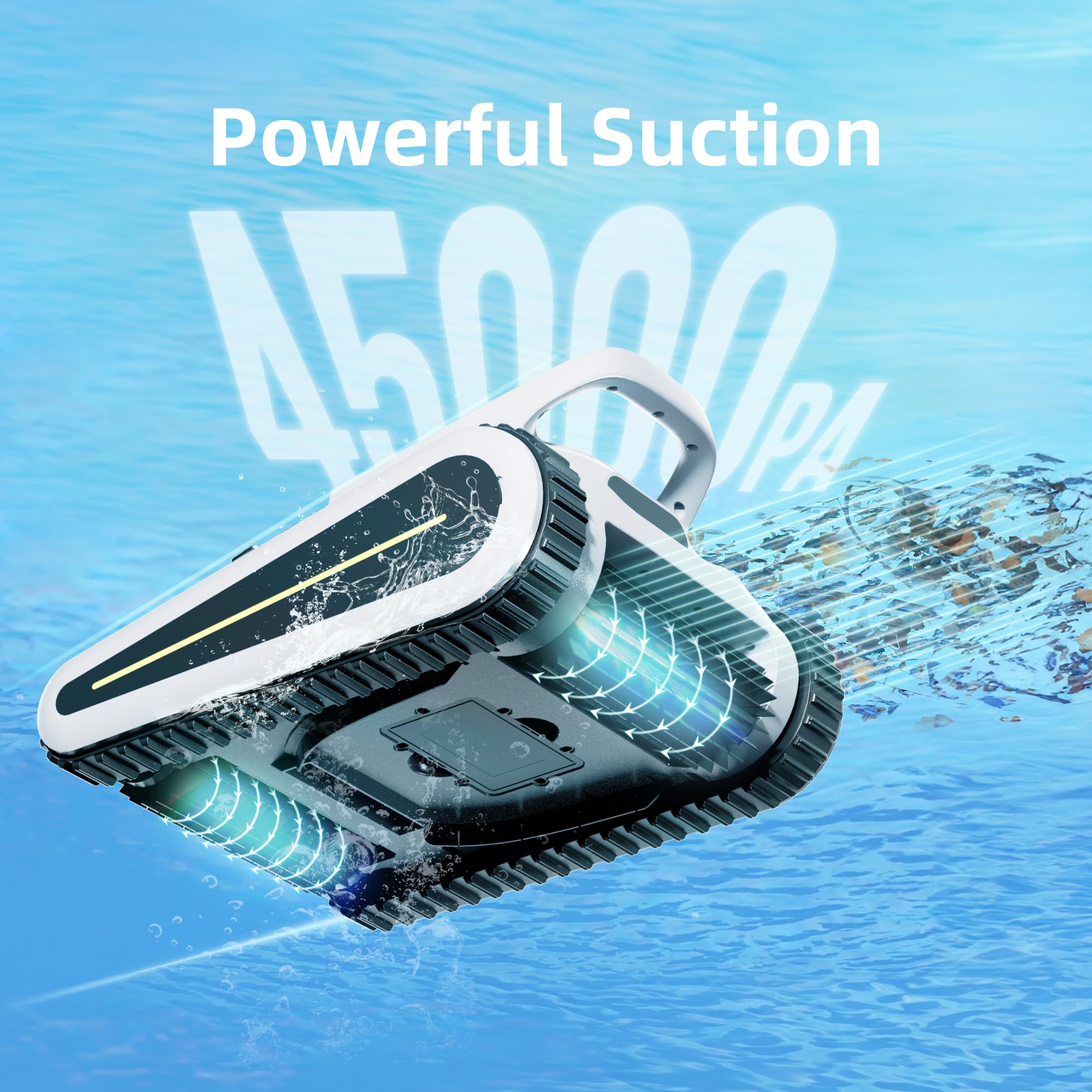 2024 Upgraded Cordless Robotic Pool Cleaner - Powerful Suction, 2.5H Runtime, Wall Climbing & Smart Navigation for In-Ground & Above Ground Pools | Perfect for Weekly Maintenance & Seasonal Pool Cleaning