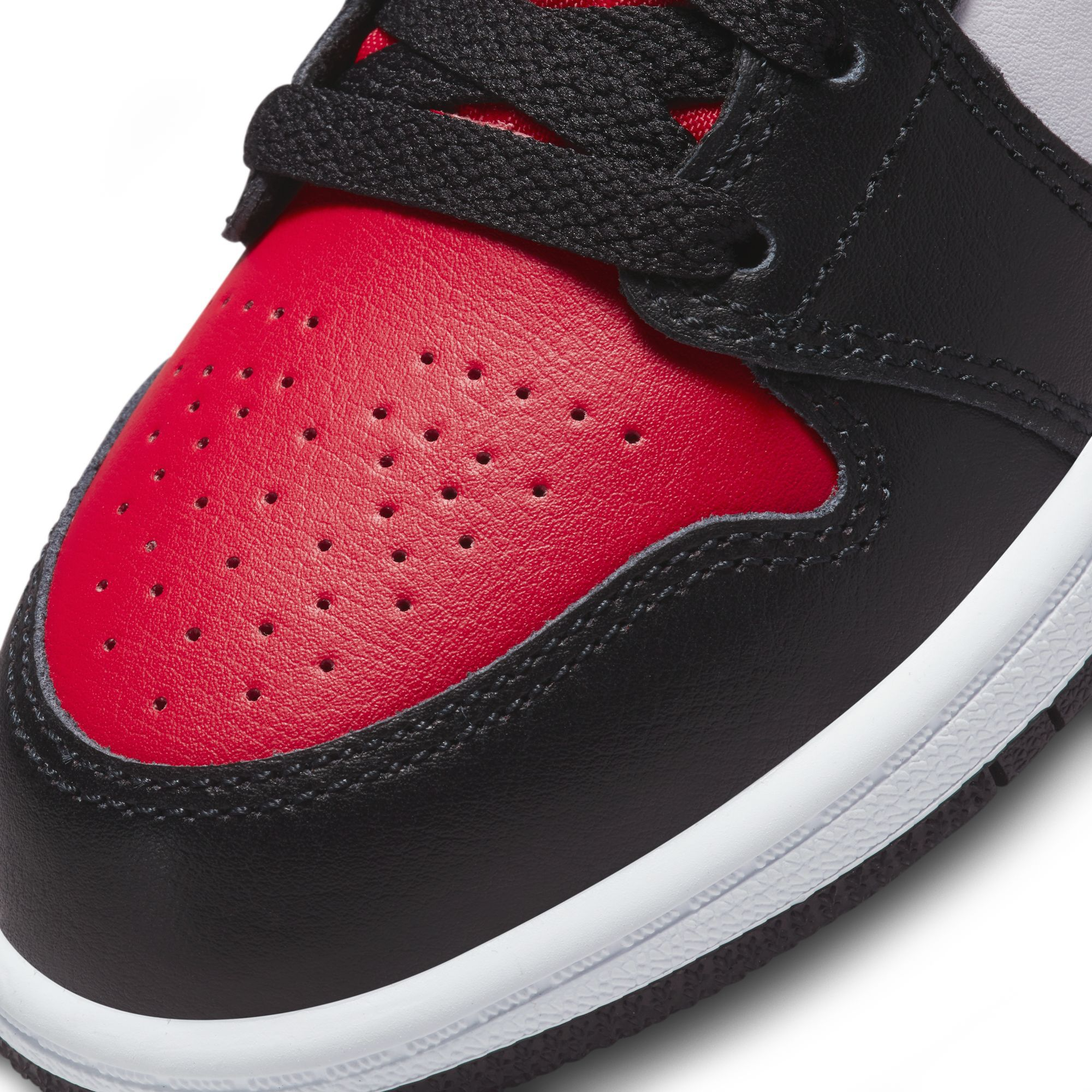 Nike Kids' Air Jordan 1 Mid Basketball Shoes - Black/Fire Red/White | Boys' & Girls' Sneakers for School, Sports & Casual Wear