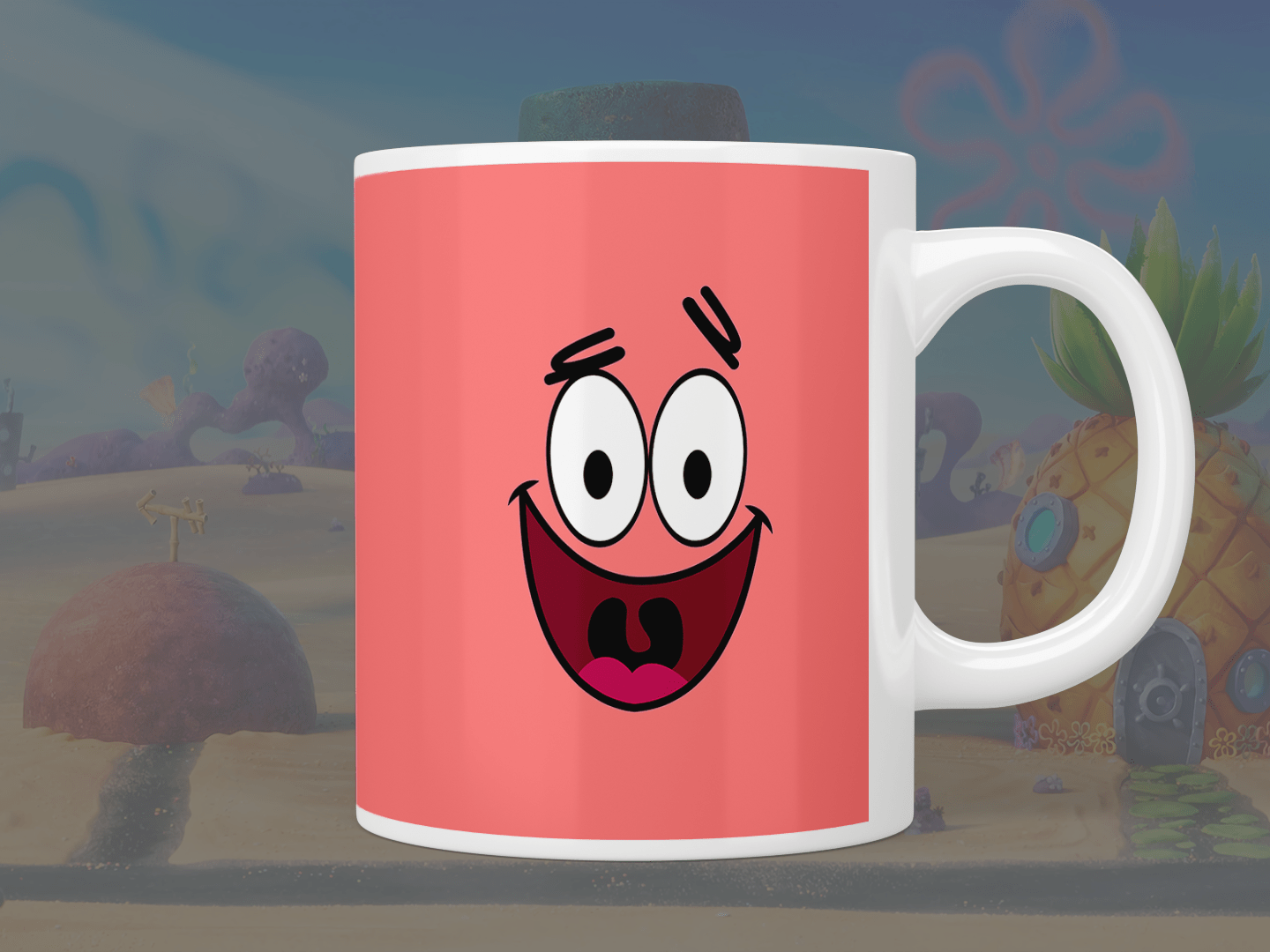 SpongeBob SquarePants Coffee Mugs Set of 4 - Fun Cartoon Character Ceramic Cups for Hot & Cold Drinks - Perfect for Home, Office, or Gifts