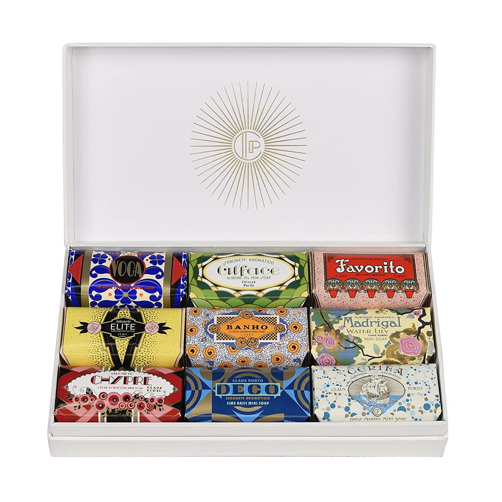 Claus Porto Deco Assorted Mini Soaps Gift Box - Luxury Handmade Soap Set for Bath & Shower - Perfect for Gifts, Travel, and Home Decor