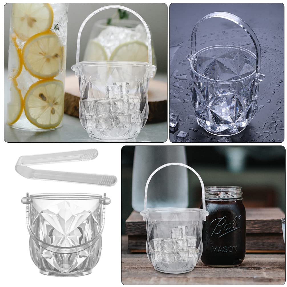 Cabilock Clear Acrylic Ice Bucket Holder - Food Grade Wine Chiller with Tongs for Whisky, Beer & Beverages | Perfect for Bar Parties, Home Entertaining & Outdoor Gatherings