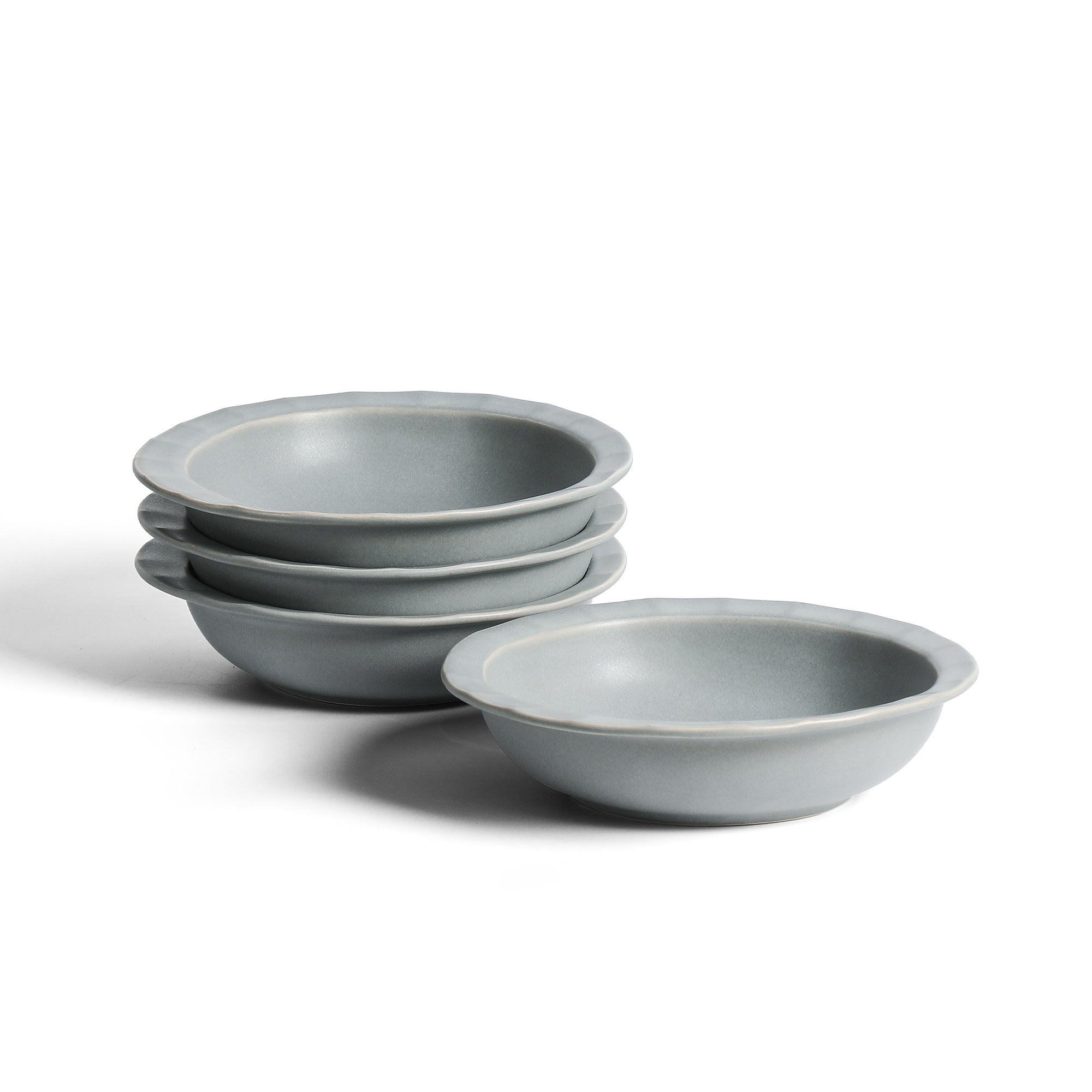 Oasis Stoneware Pasta Bowl Set - Gray Blue Ceramic Pasta Dishes for Italian Cuisine, Perfect for Serving Spaghetti, Fettuccine & Pasta Salad at Home Dinner Parties