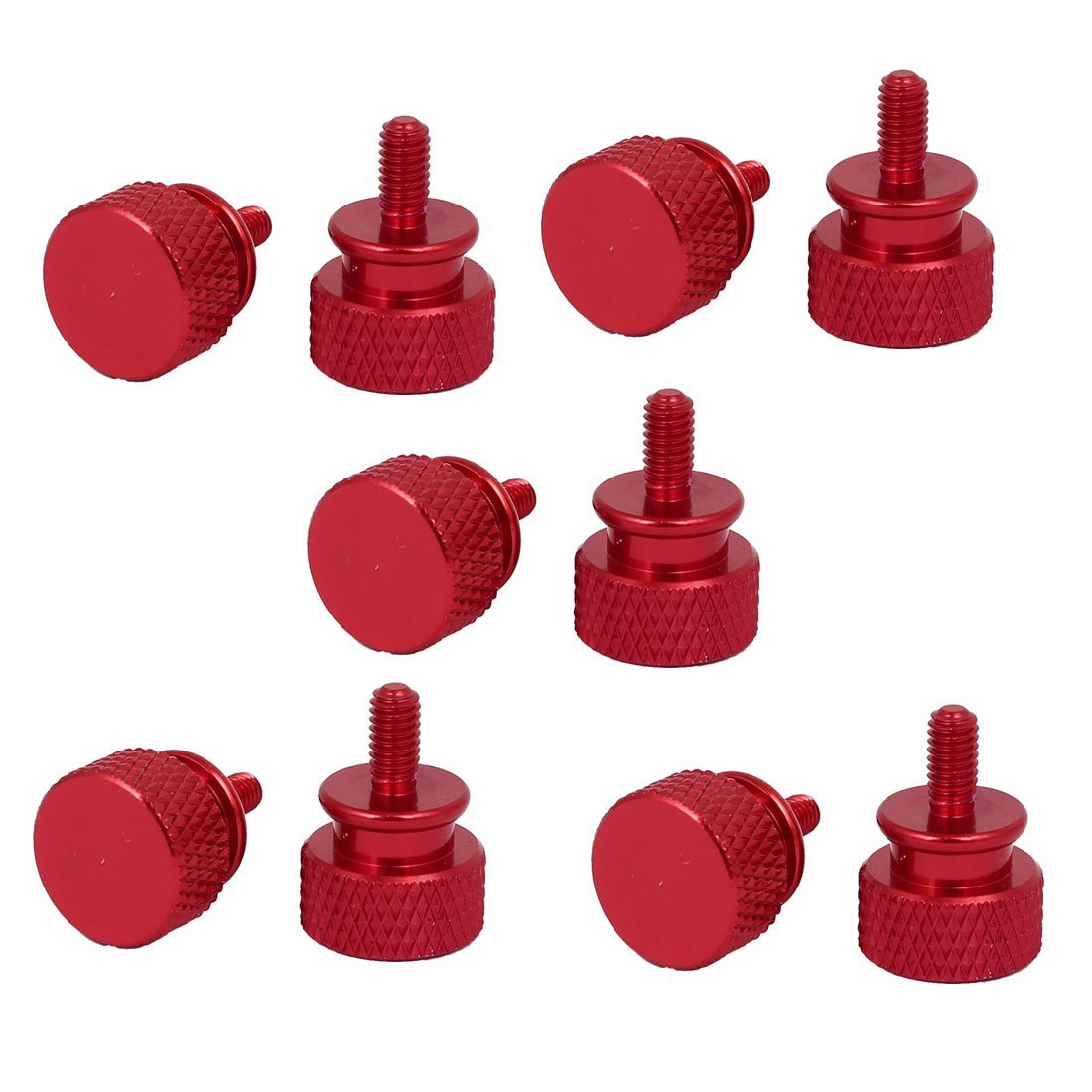10PCS M3 x 7mm Knurled Aluminum Alloy Computer Case Screws - Durable Red Wine Color for PC Builds, DIY Electronics & Laptop Repairs