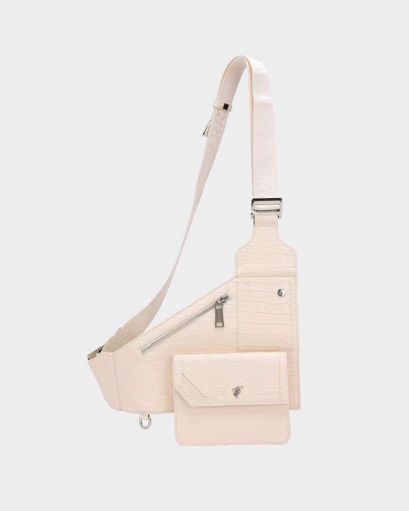 Blast Off Sling Bag - Cream White Crossbody Bag for Men & Women | Perfect for Travel, Hiking, and Everyday Use