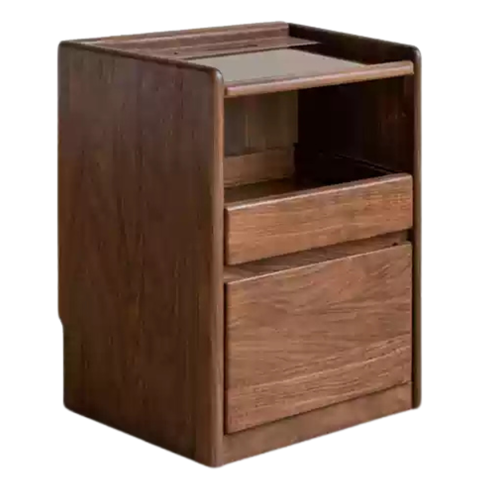 13.7x13.7x19.7 inch / 35x35x50cm / Rich Dark Walnut color / Black walnut bedside cabinet