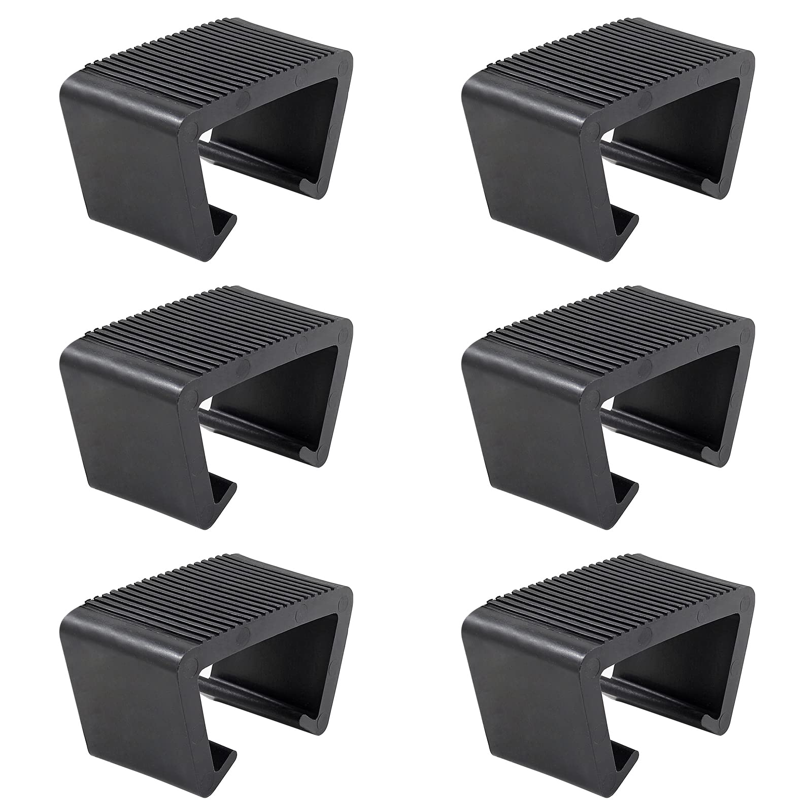 Biaungdo 6-Pack Heavy Duty Outdoor Furniture Clips - Black Rattan Sectional Couch Connectors (7.2x3.9x4.2cm) for Patio Sofa, Wicker Chairs & Modular Furniture - Secure Fastening Clamps for Windy Weather & Outdoor Entertaining