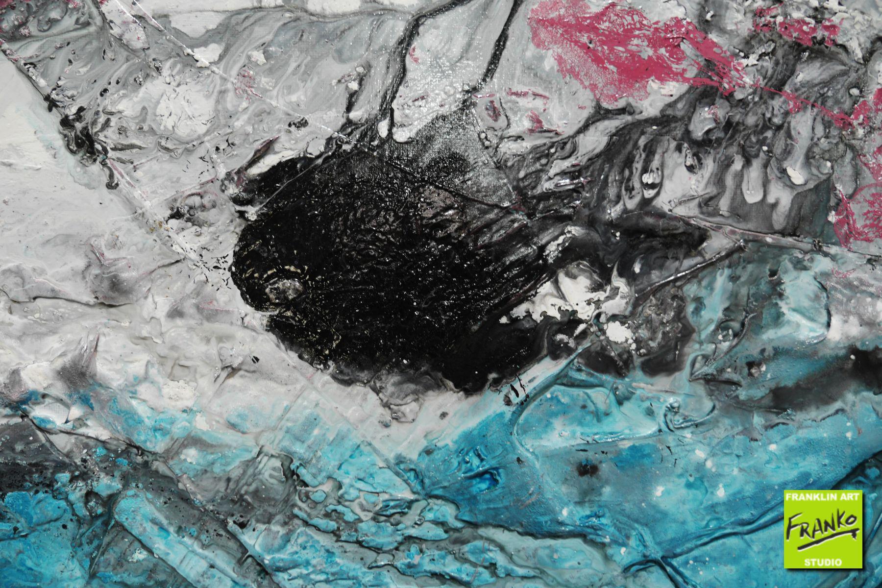 160cm x 60cm Teal Textured Abstract Canvas Painting - Modern Wall Art for Living Room, Bedroom & Office Decor