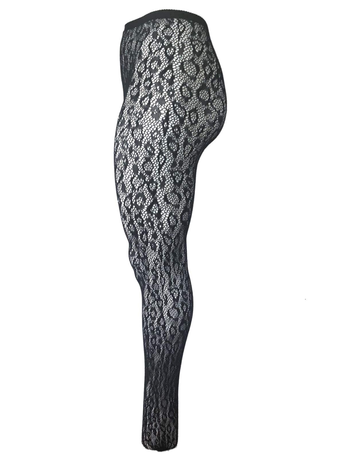 Yelete Queen Size Wild Leopard Print Black Fishnet Tights - Sexy Fashion Stockings for Women, Party, Cosplay & Night Out