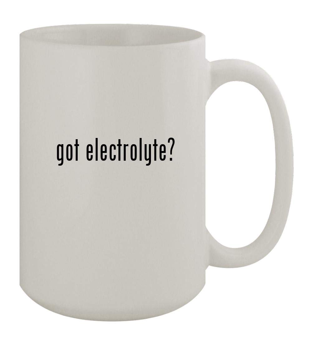 Electrolyte Ceramic Coffee Mug - 15oz White Tea Cup for Coffee, Tea & Hydration - Perfect for Home, Office & Travel
