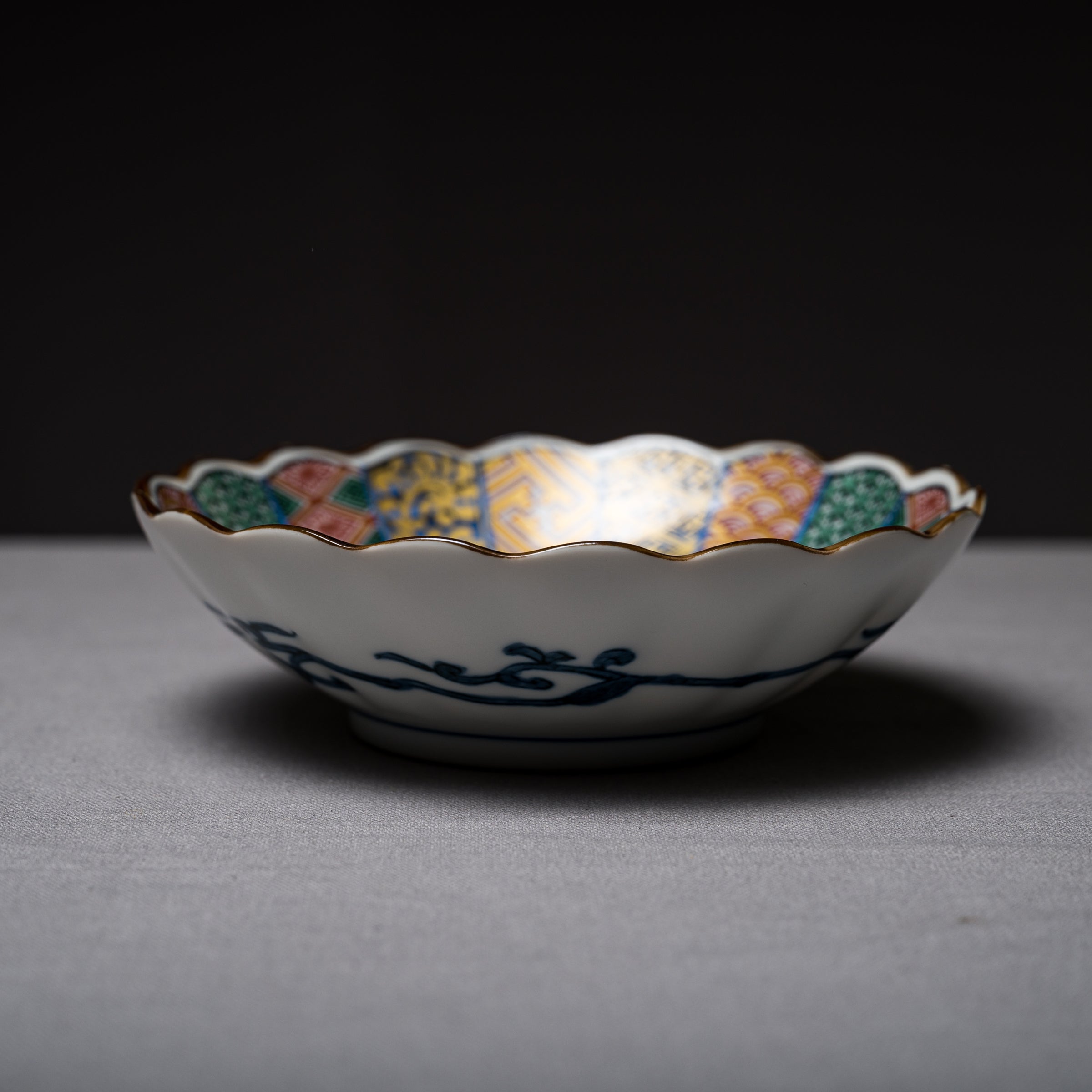 Authentic Japanese Somenishiki Mino Ware Ceramic Bowl 20cm - Handcrafted Aesthetic Tableware for Ramen, Sushi & Asian Dining