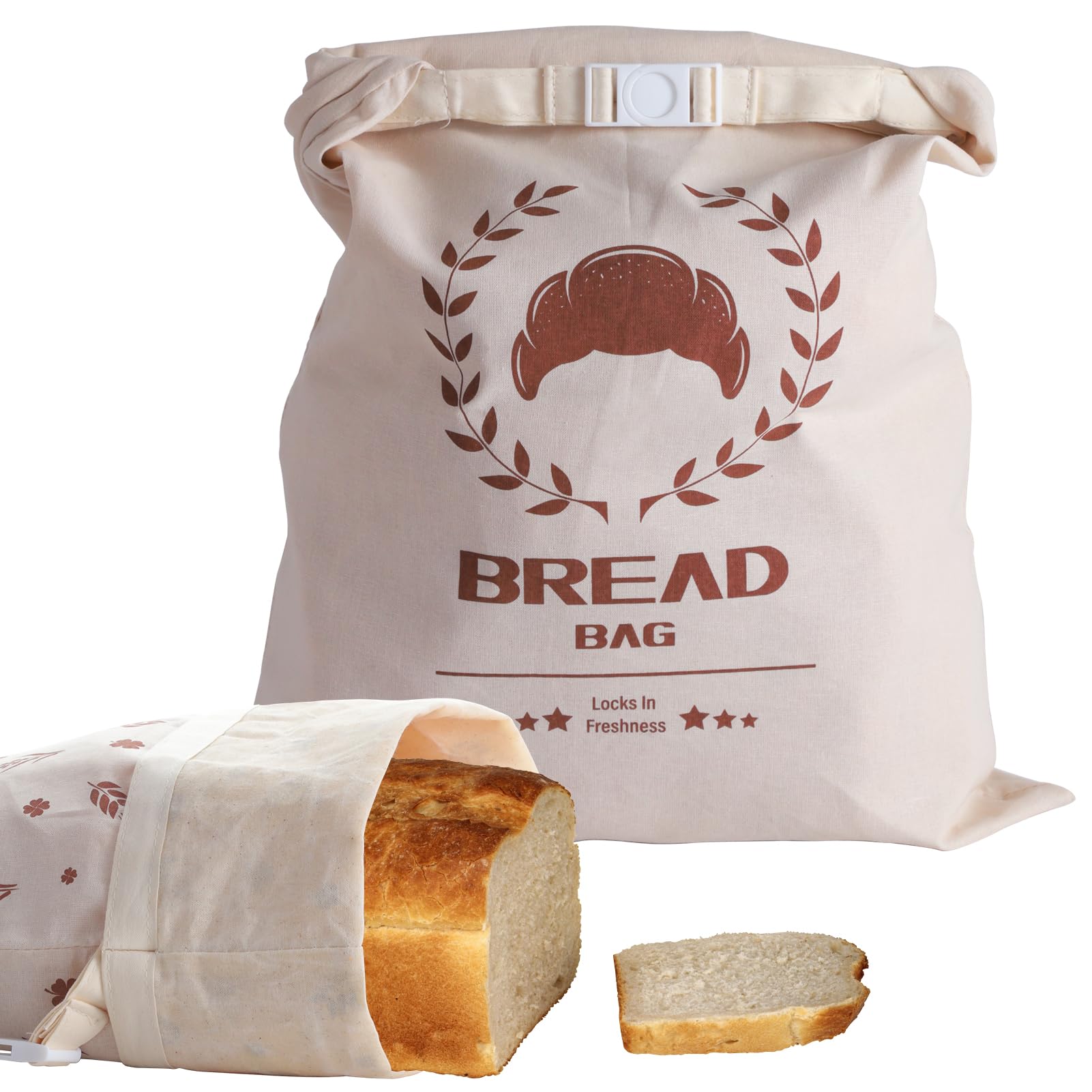 2 Pack Reusable Beeswax Bread Bags - XL Cotton Bread Storage Bags with Lining for Homemade Sourdough Bread | Eco-Friendly Food Wrap for Picnics, Lunch Boxes & Kitchen Storage