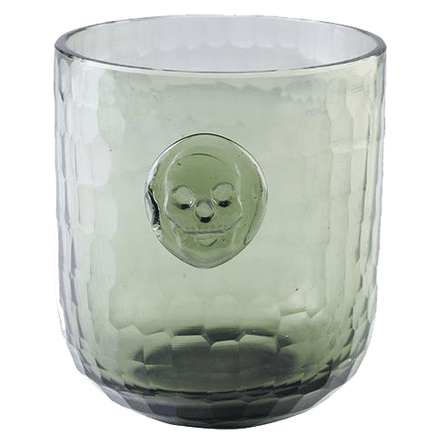 PRE ORDER Skull Stamp DOF Glass - Gray | Unique Glass Art for Home Decor, Gifts & Collectibles