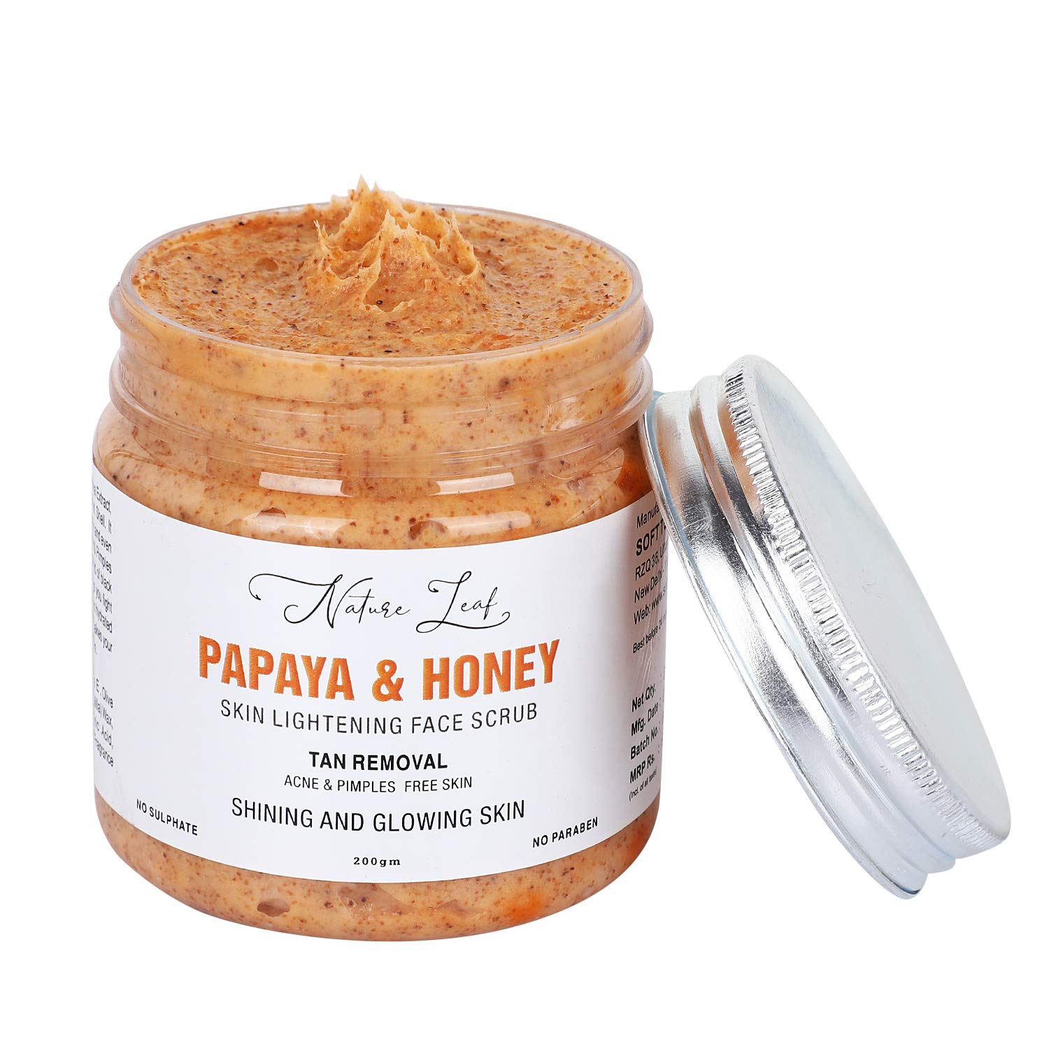 Papaya D-Tan Face Scrub for Dark Spot Removal & Dead Skin Exfoliation - Brightening & Smoothing Facial Treatment for Glowing Skin