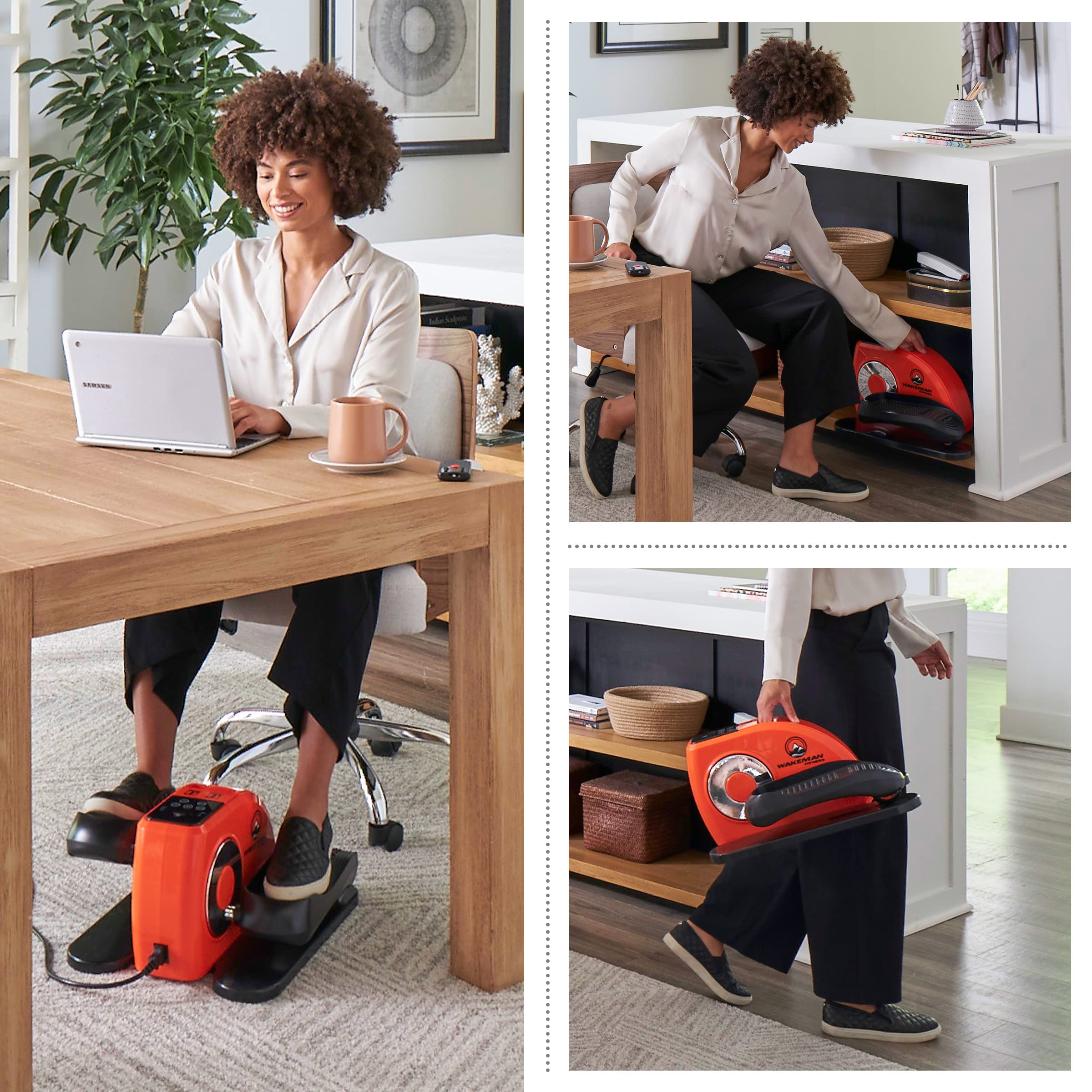 Under Desk Elliptical Machine - Quiet Seated Exercise Equipment for Home & Office - Low Impact Workout for Legs & Cardio - Compact Fitness Bike Pedal Exerciser for Work from Home, Small Spaces & Rehabilitation