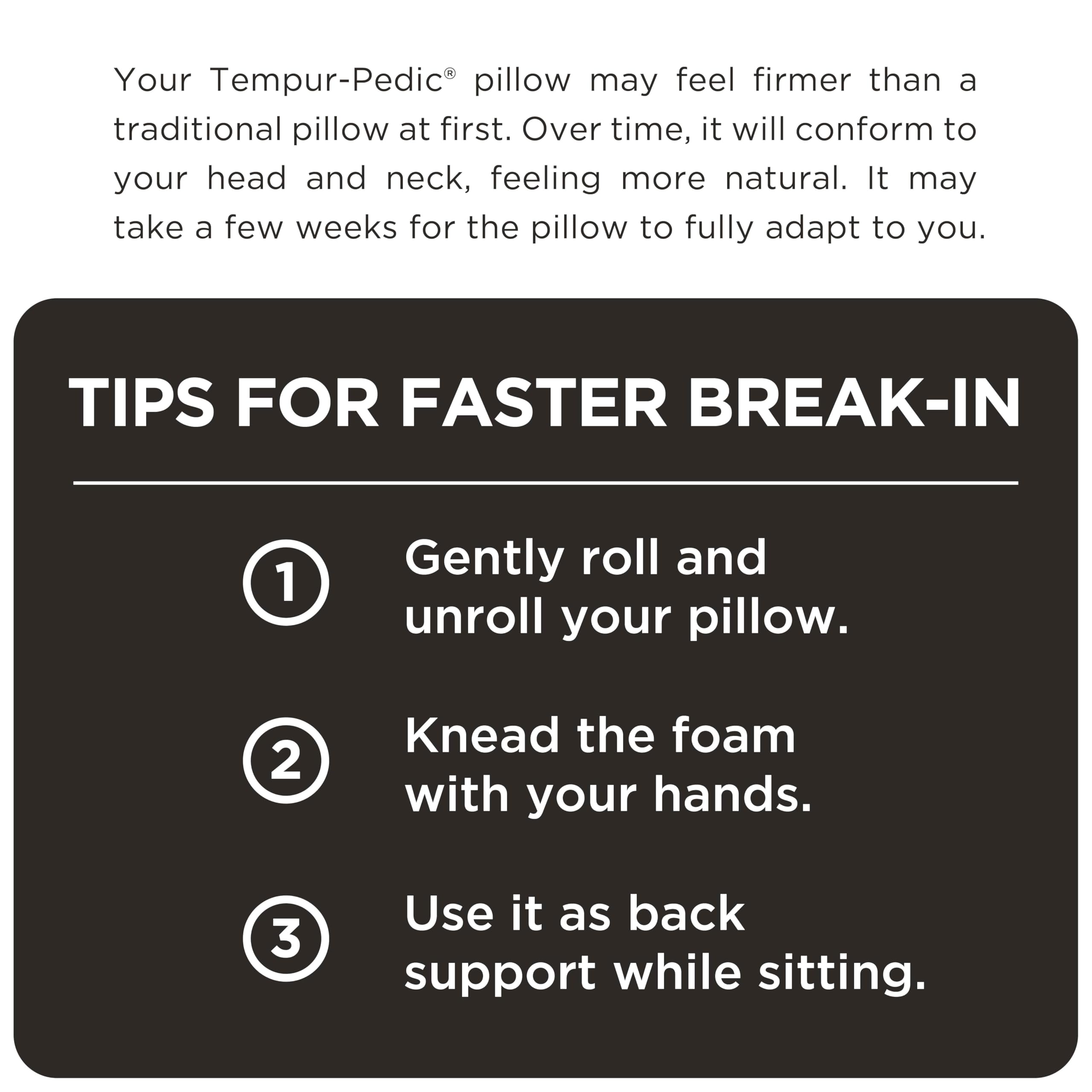 TEMPUR-Home Medium-Soft Down Alternative Pillow - Queen Size, Hypoallergenic, Breathable White Pillow for Side Sleepers & Back Sleepers - Perfect for Bedroom, Hotel, or Travel Use