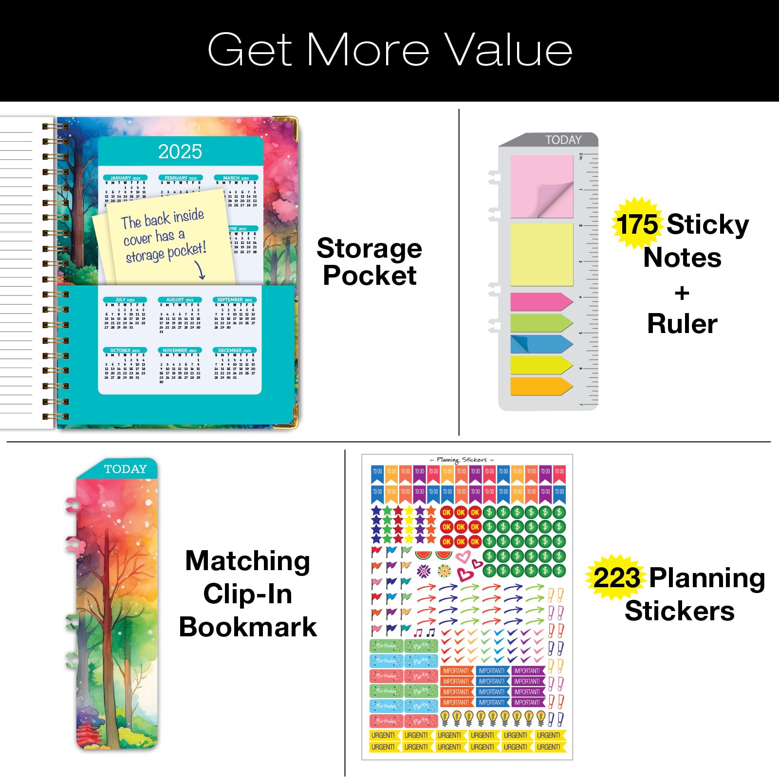 2024-2025 Academic Planner Hardcover - June 2024 to July 2025 Daily Weekly Monthly Organizer - 8.5