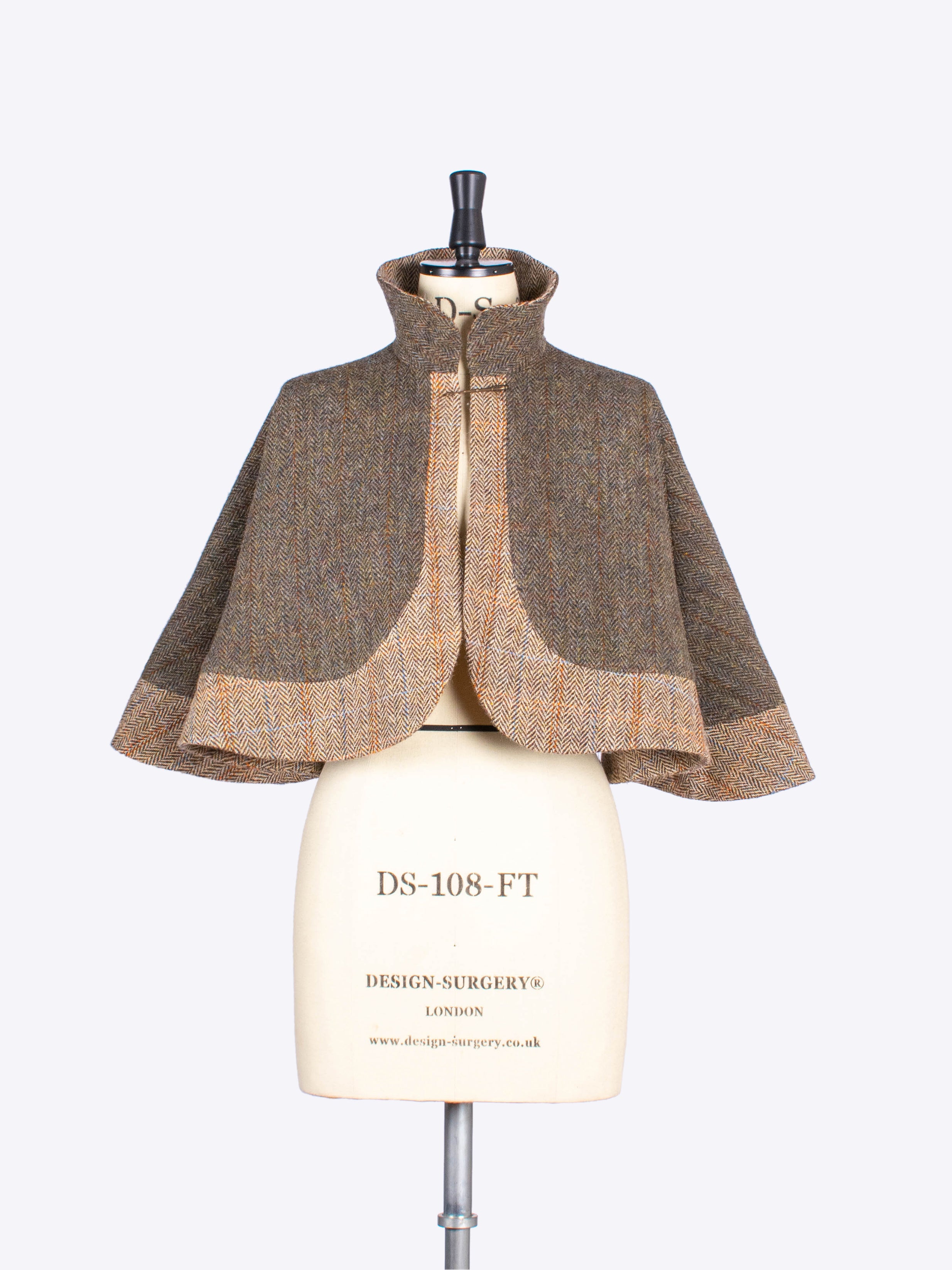 Moss Green & Beige Capelet Shawl - Elegant Women's Fashion Wrap for Weddings, Parties & Evening Events