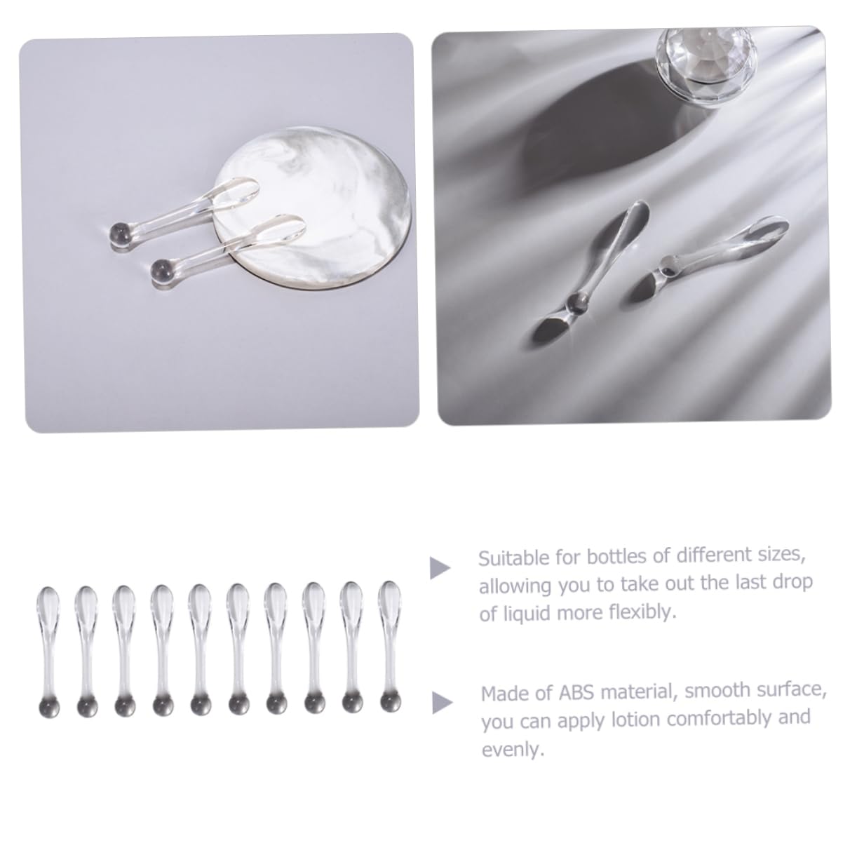 CANIGHT 10-Piece Reusable Cosmetic Spatula Set - Facial Cream Scoops for Eye Cream & Makeup Application - Durable Skincare Tools for Women | Perfect for Travel Kits & Salon Use