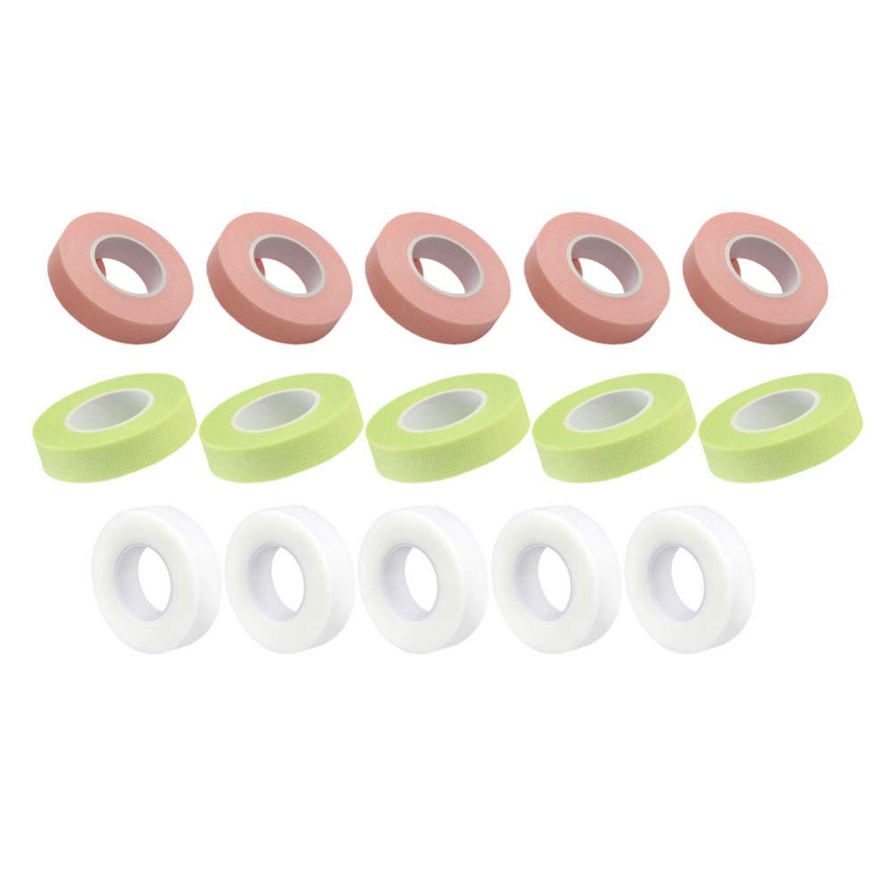 FRCOLOR 15 Rolls Eyelash Extension Tape - Hypoallergenic Adhesive Fabric Strips for Professional Lash Artists | Secure, Breathable & Painless Eyelash Isolation | Perfect for Volume, Hybrid & Classic Lash Extensions | Salon & Home Use Beauty Supplies