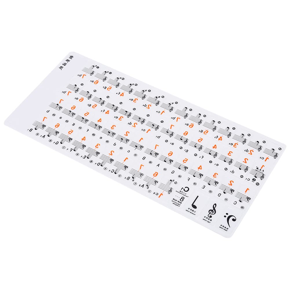 Shanrya Piano Stickers for Beginners - 88 Keys Keyboard Note Labels, Portable & Durable Music Learning Aid for Kids & Children - Perfect for Home Practice, Music Classes & Self-Study