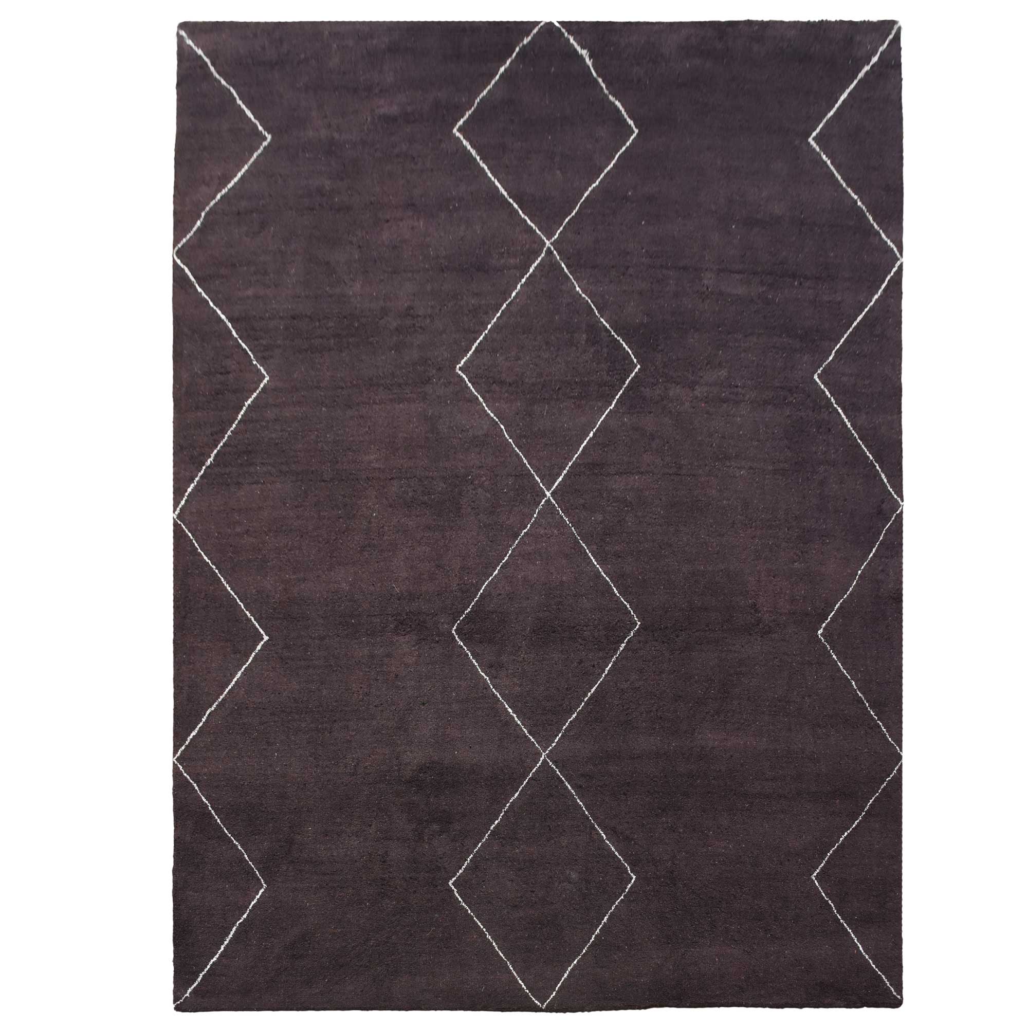 Handmade Geo Hand Knotted Wool Rug - Bohemian Chic Area Rug for Living Room, Bedroom & Home Decor - Non-Slip Durable Floor Carpet (5'x8')