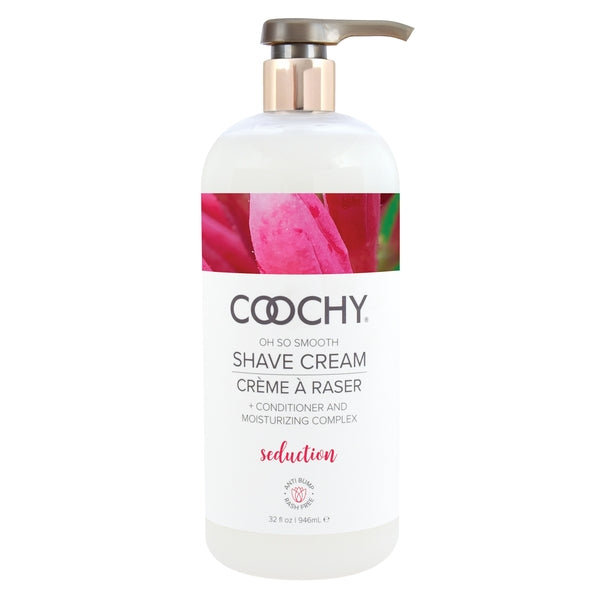 Coochy Shave Cream Seduction - 32oz Intimate Shaving Cream for Women & Men | Smooth, Moisturizing Shave for Bikini Area, Legs & Body | Hypoallergenic & Fragrance-Free