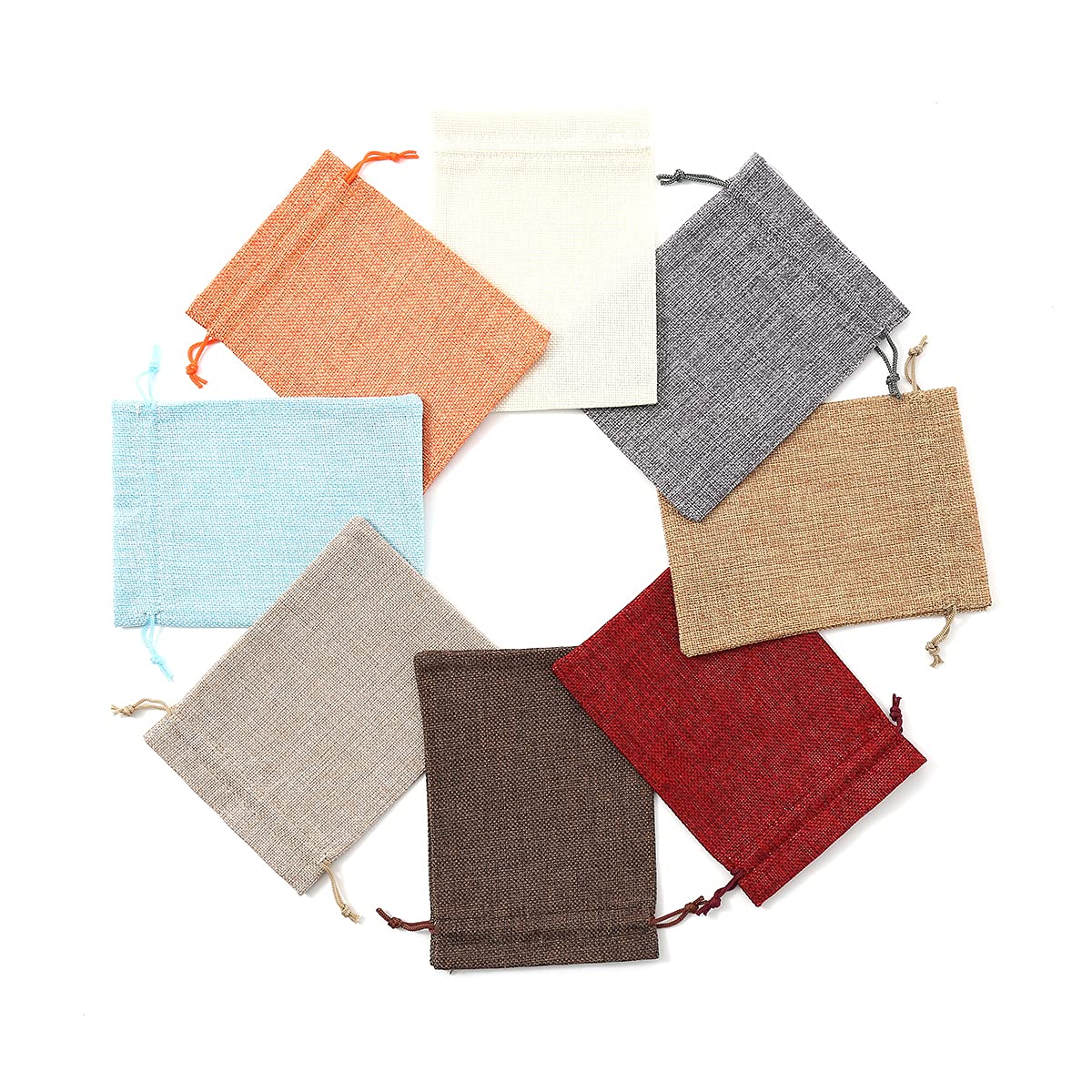 25 Natural Burlap Drawstring Bags 5x7 Inch - Orange Hessian Gift Pouches for Jewelry, Wedding Favors, Party Decor & DIY Crafts - Eco-Friendly Reusable Storage Sacks for Home, Events and Handmade Projects