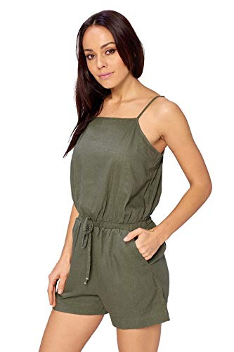 CiSono Women's Linen Romper Shorts - Comfortable Summer Jumpsuit with Pockets | Perfect for Beach, Vacation & Casual Outings