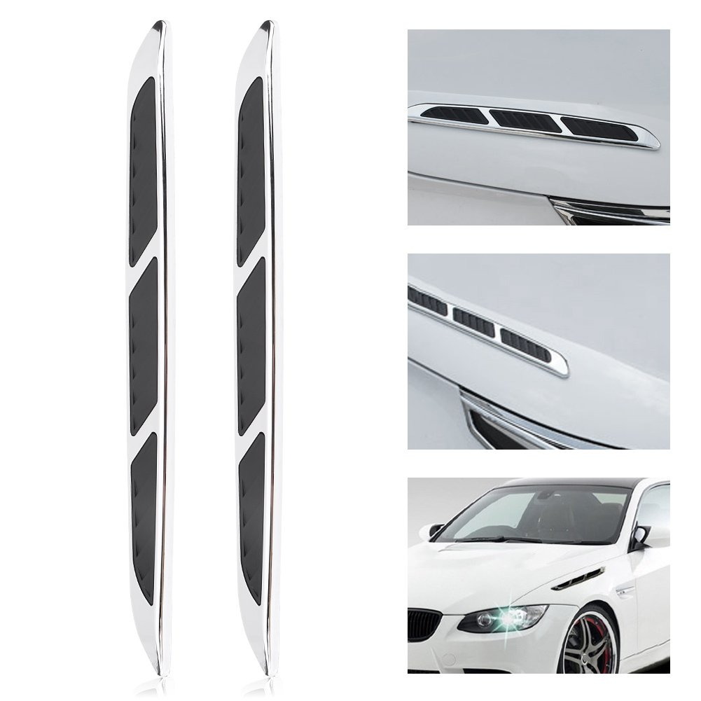 Car Hood Side Vents - 2pcs Shark Gill Airflow Vent Covers for Enhanced Engine Cooling & Stylish Exterior Decoration | Perfect for Sports Cars & Performance Vehicles