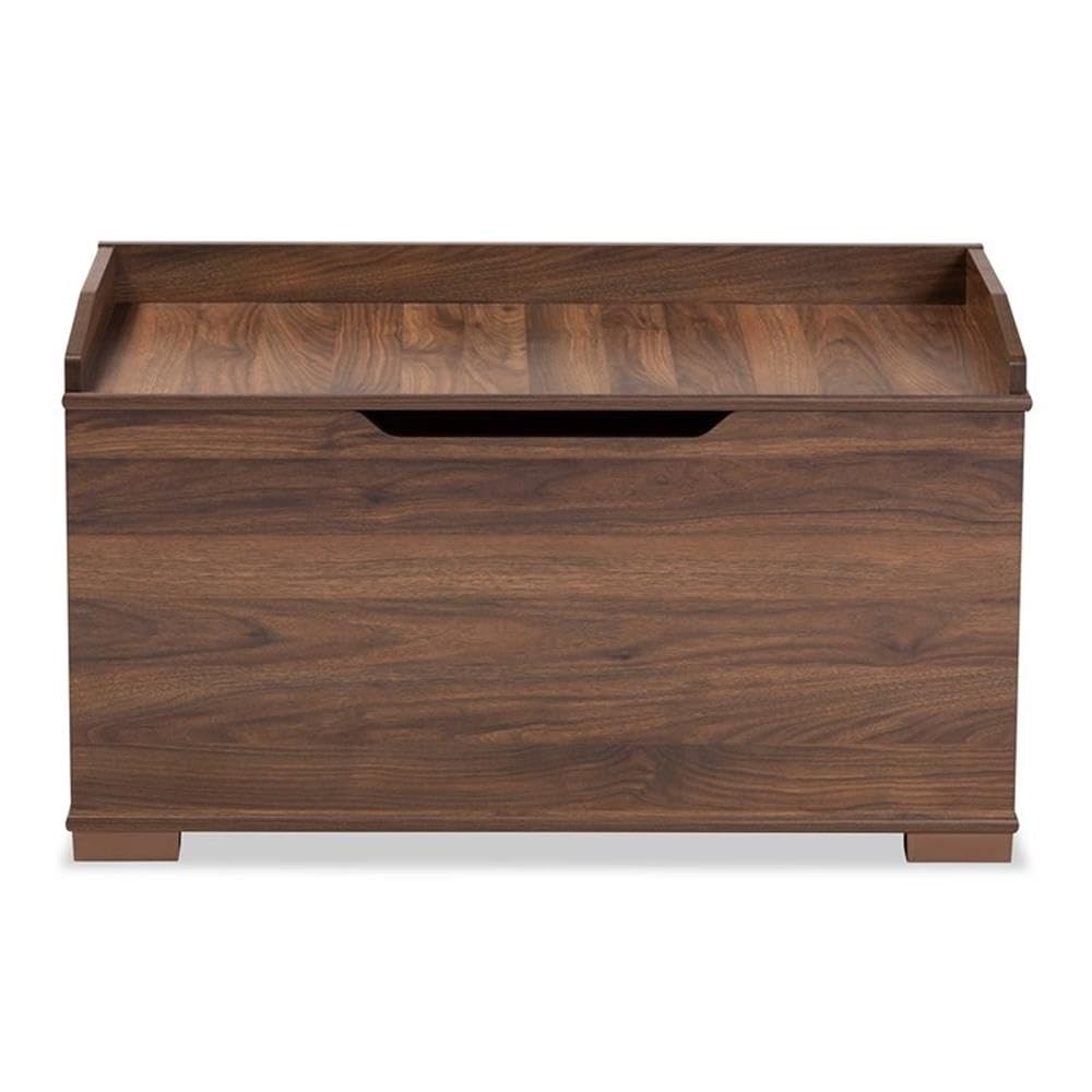 Baxton Studio Mariam Modern Walnut Brown Wood Cat Litter Box Cover - Stylish Furniture to Hide Litter Box in Living Room, Bedroom or Bathroom