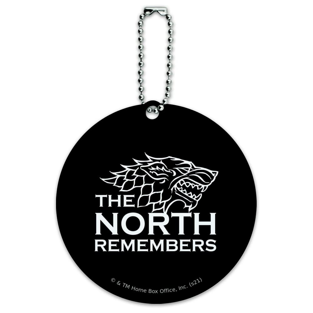Game of Thrones The North Remembers Round Luggage ID Tag - Durable Suitcase & Carry-On Baggage Identifier for Travel Accessories - Perfect for Airports, Cruises & Business Trips