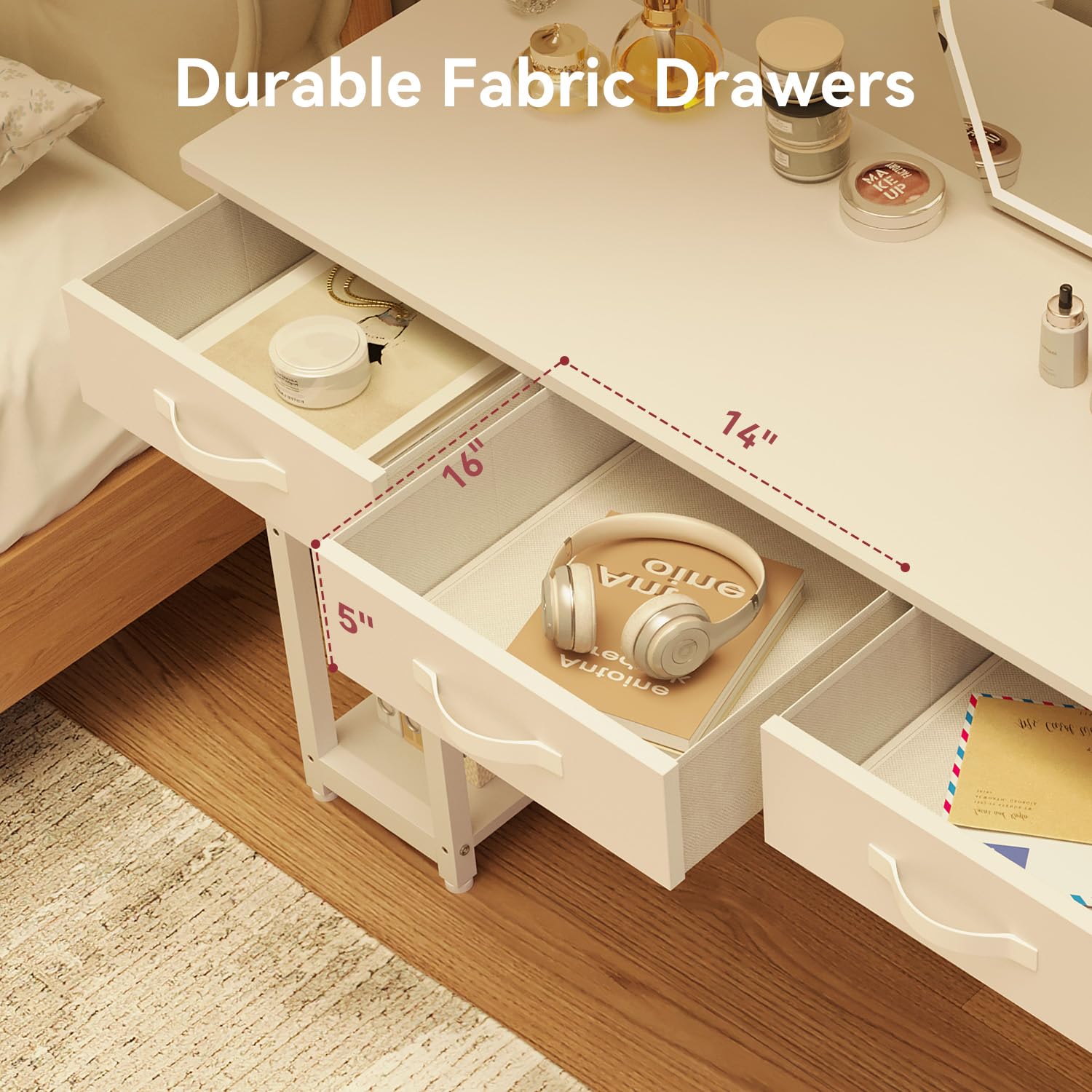 Oneinmil White Vanity Desk - 48