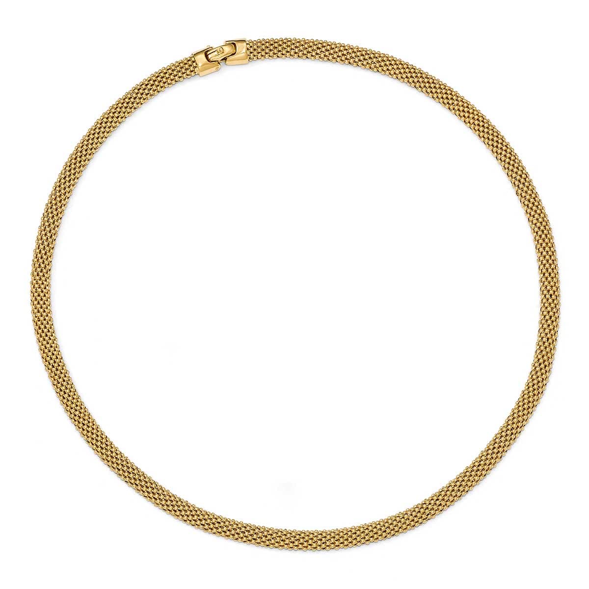 Elegant Sterling Silver Gold-Tone Polished Mesh Necklace for Women | Dainty Layering Chain Jewelry | Perfect for Everyday Wear, Date Nights & Special Occasions