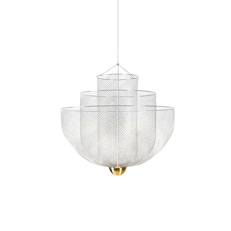 Elegant Meshmatics Crystal Chandelier - Modern Ceiling Light Fixture for Dining Room, Living Room & Bedroom | Energy Efficient LED Lighting for Home Decor