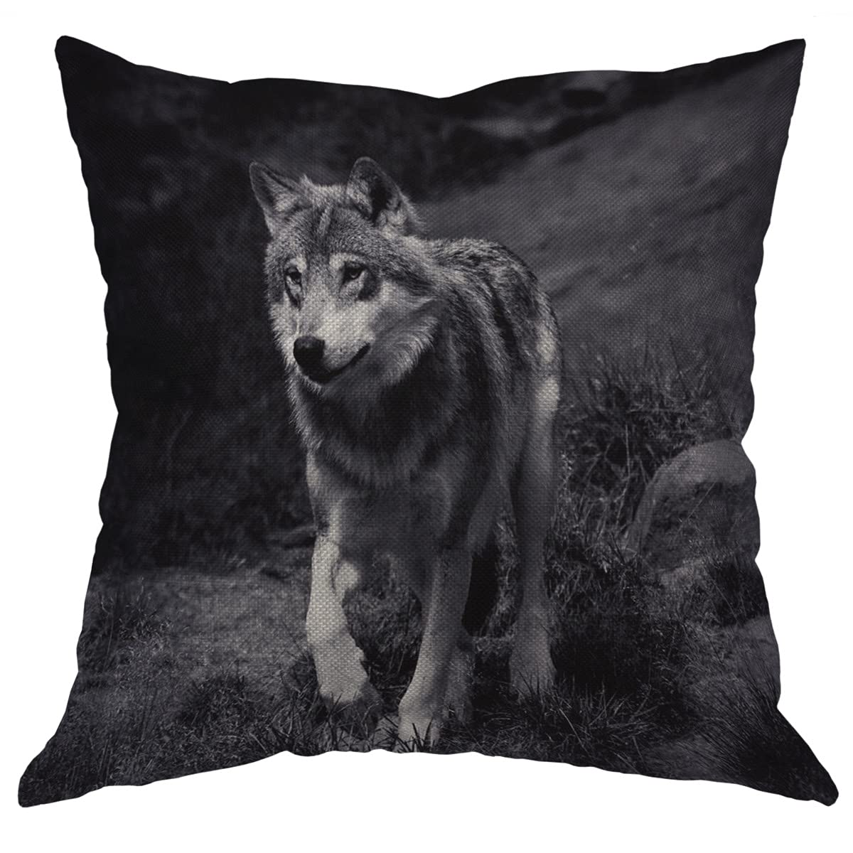 WONDERTIFY 18x18 Inch Wolf Throw Pillow Cover - Soft Furry Animal Print with Expressive Wildlife Design - Perfect for Couch, Bed & Sofa Decor - Cozy Home Accent for Living Room, Cabin or Nursery