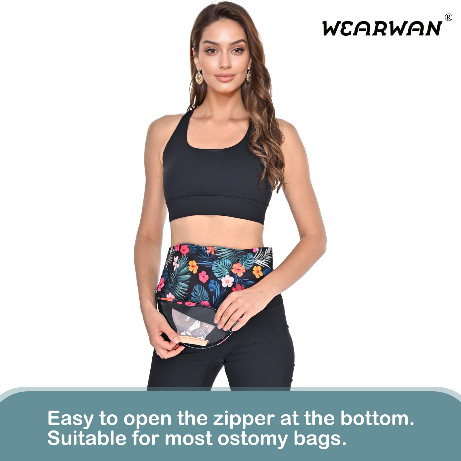 Stylish Colostomy Bag Covers & Ostomy Belts for Men and Women - Secure & Comfortable Hibiscus Design (Size S) - Ideal for Daily Wear, Travel & Active Lifestyle