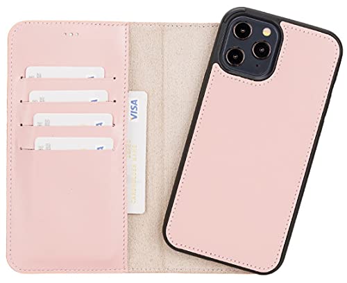 VENOULT Genuine Leather Wallet Case for iPhone 14 Pro Max/14 Max/14 Pro - RFID Blocking Card Holder with Car Mount Flip Cover - Compatible with iPhone 13 Pro 6.1