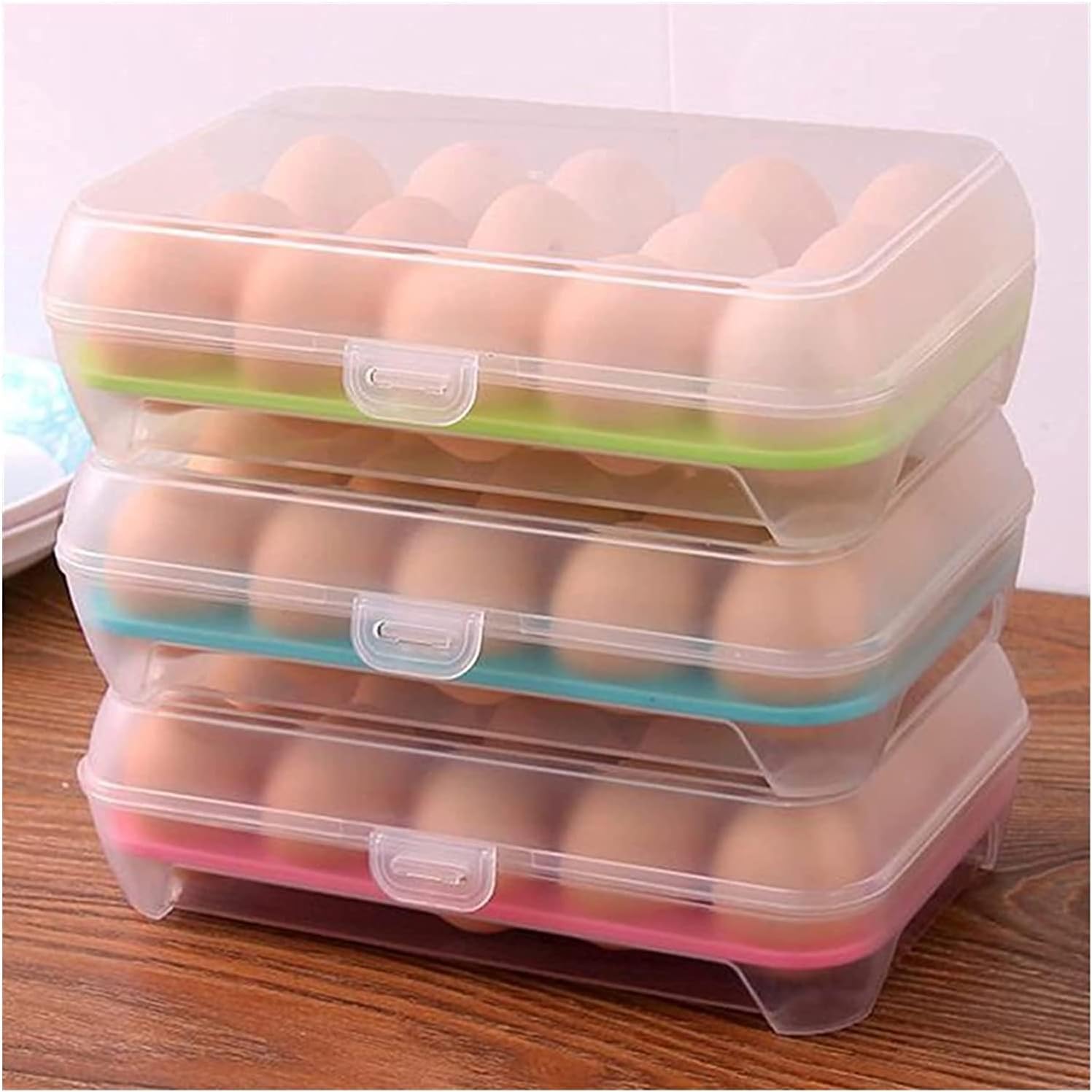 EARTHCONE Reusable Egg Storage Container - 15 Egg Capacity Refrigerator Organizer, Single Layer Egg Tray for Kitchen & Fridge - Perfect for Farm Fresh Eggs, Camping & Meal Prep (1 Pack)