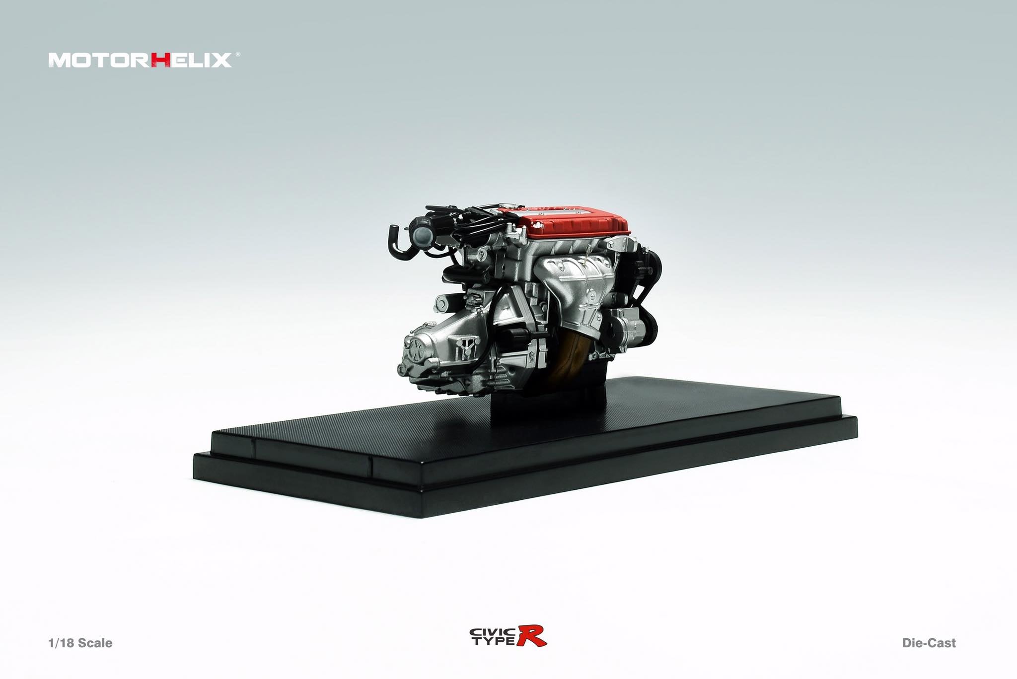 MotorHelix 1/18 Scale Diecast Honda Civic Type R EK9 Late Version Model Car - Vogue Silver Metallic - Collectible Display & Racing Simulation for Car Enthusiasts