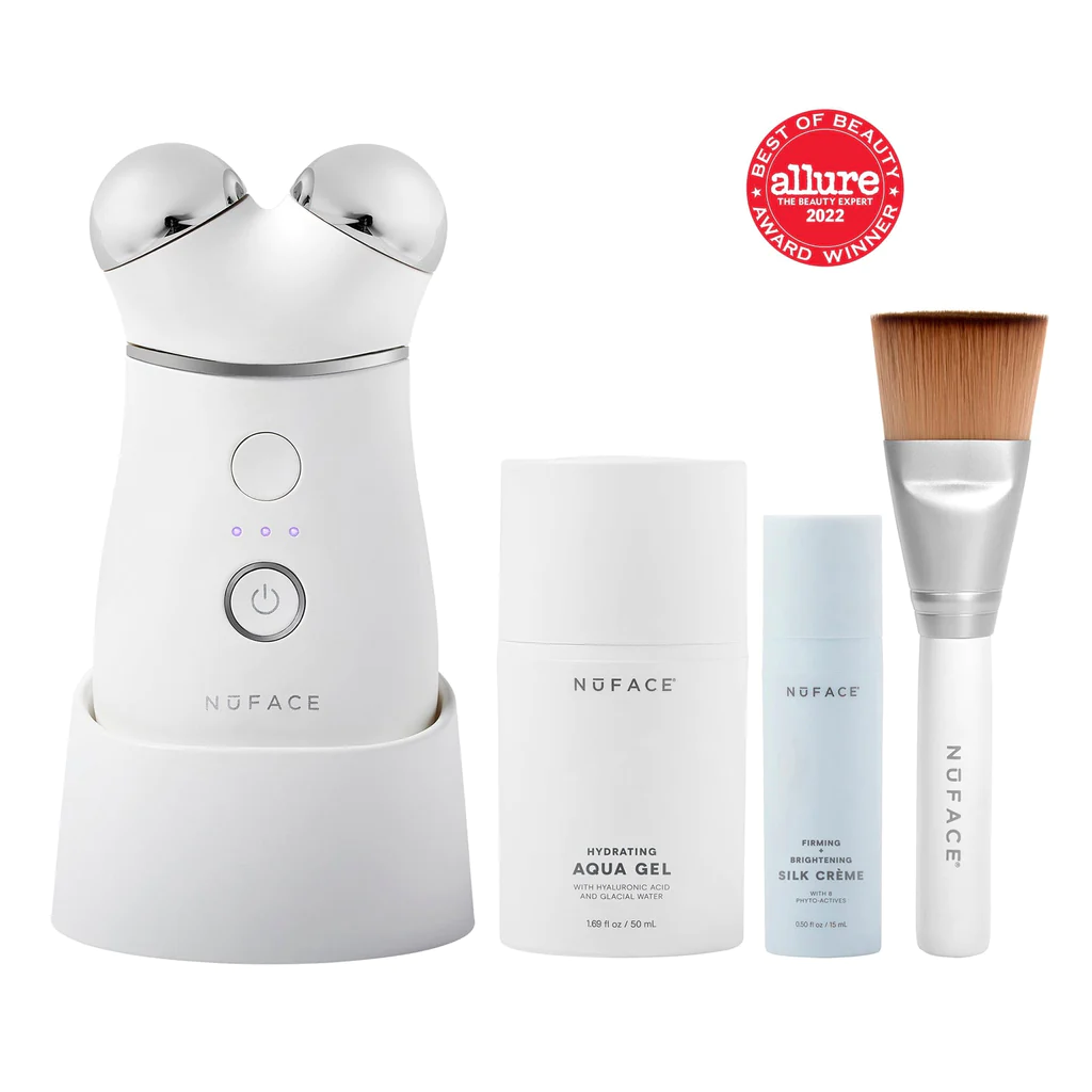 NuFACE Trinity Facial Toning Device with Starter Kit - Anti-Aging Microcurrent Skincare for Wrinkles & Firming - Perfect for Home Spa & Daily Beauty Routine