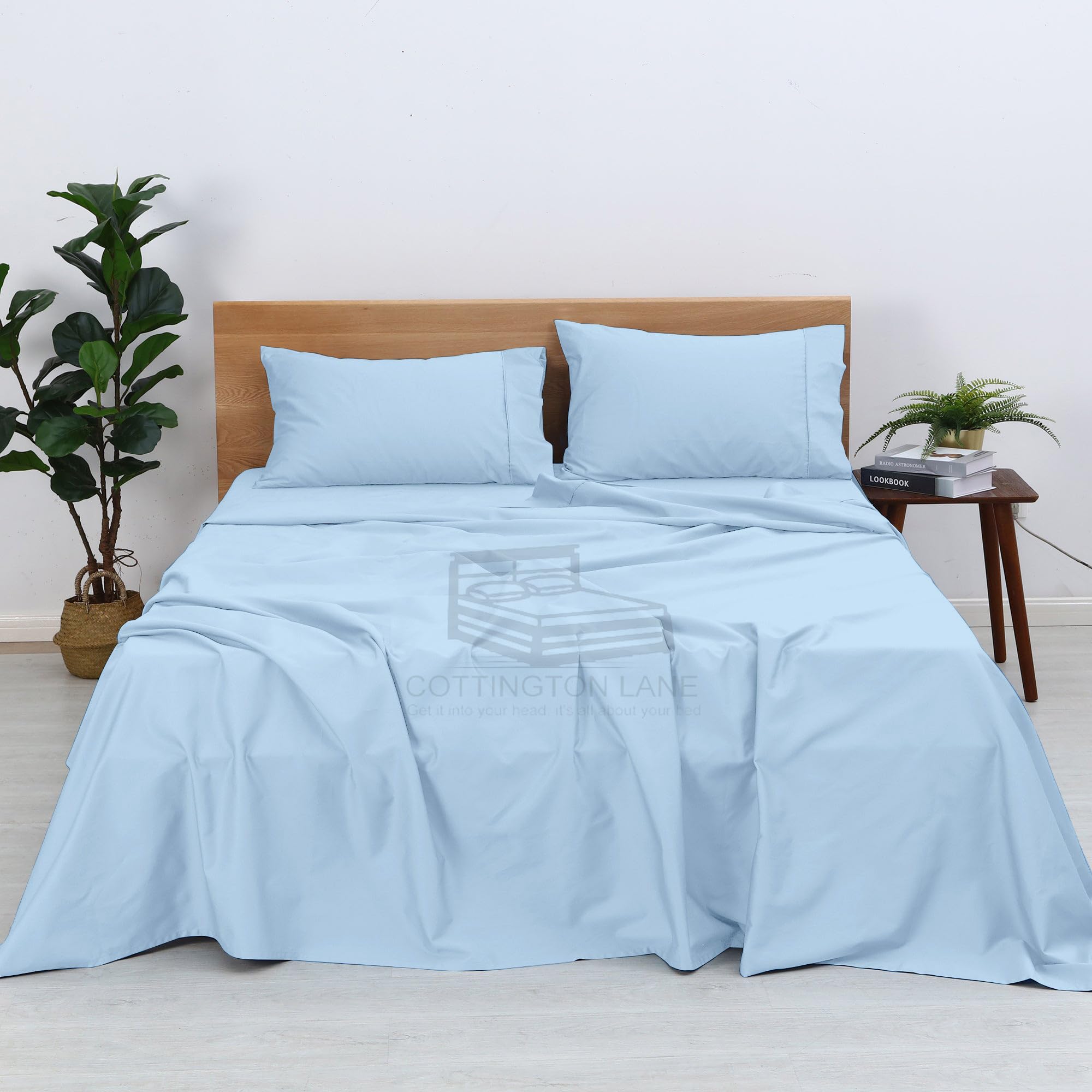 400 Thread Count 100% Egyptian Cotton RV Short Queen Sheet Set - 4 Piece Luxury Bedding with 12