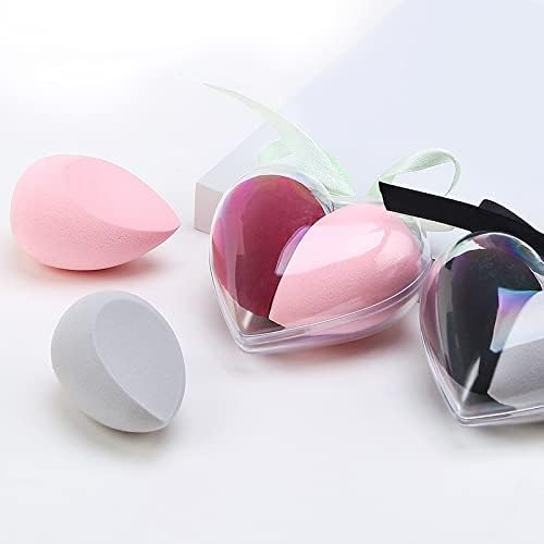 ELIIOUS Heart Shape Makeup Sponge Set - Foundation Blender Beauty Sponge for Liquid, Cream & Powder - Flawless Face Makeup Application - Perfect for Daily Makeup, Contouring & Professional Use