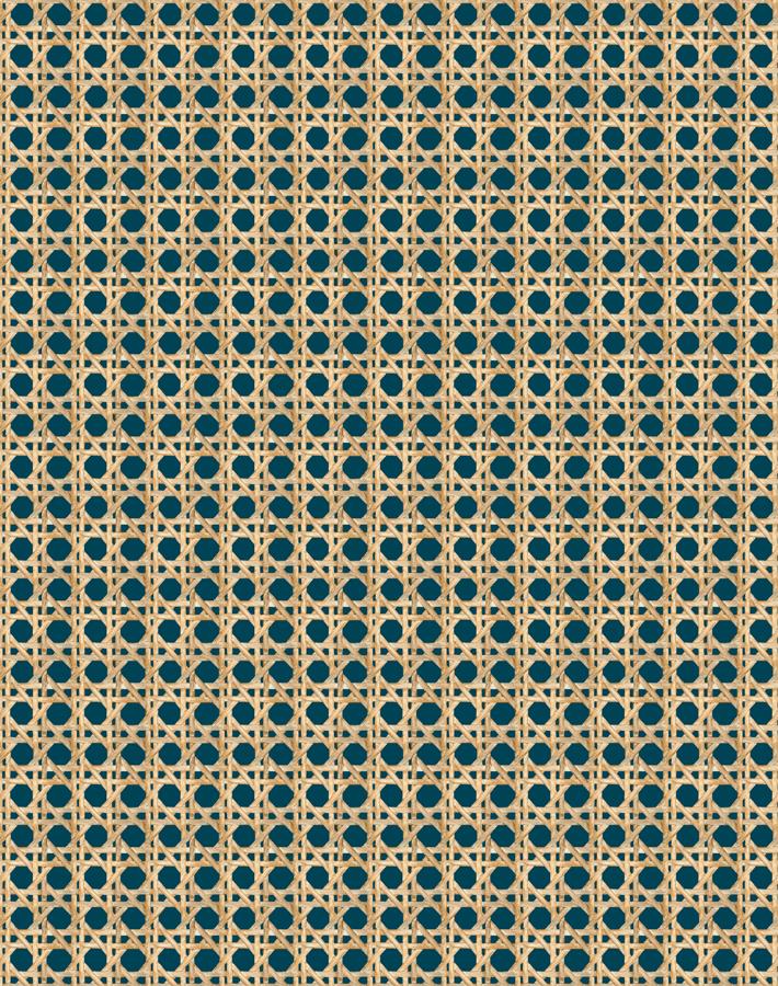 Wallshoppe Faux Caning Wallpaper in Indigo - Peel and Stick Removable Wallpaper for Bedroom, Living Room & Home Decor