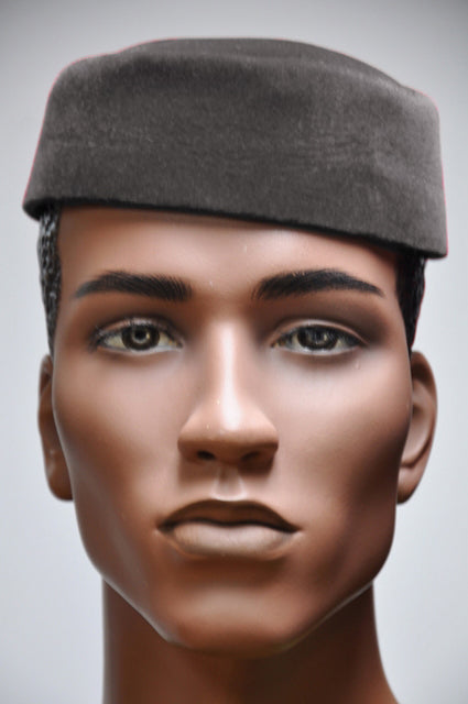 Stylish Grey African Velvet Awolowo Hat | Traditional Kufi Cap DPH605 | Perfect for Weddings, Cultural Events & Everyday Wear