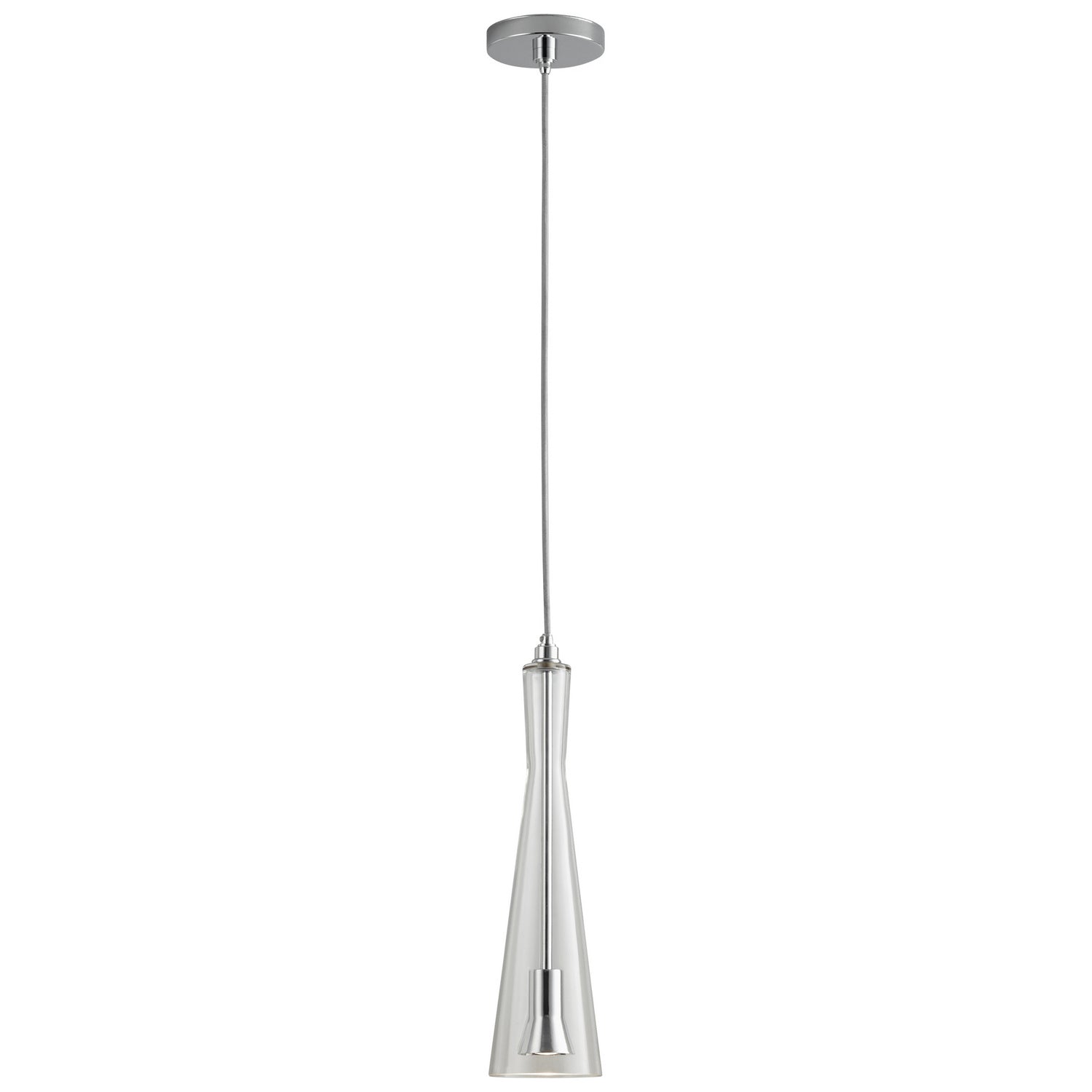 Oxygen Cornet 3 651 14 Pendant Light Fixture - Polished Chrome Finish with Clear Glass Shade | Modern Ceiling Lighting for Dining Room, Kitchen Island & Bedroom Decor