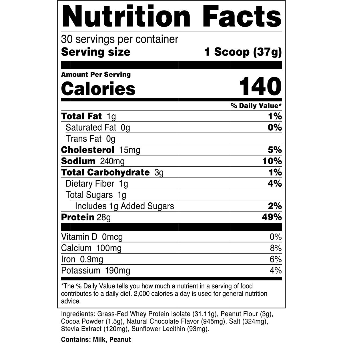 Grass Fed Whey Protein Isolate Powder - 100% Pure, Unflavored, Low Carb & Lactose Free - Ideal for Post-Workout Recovery, Muscle Building & Keto Diet